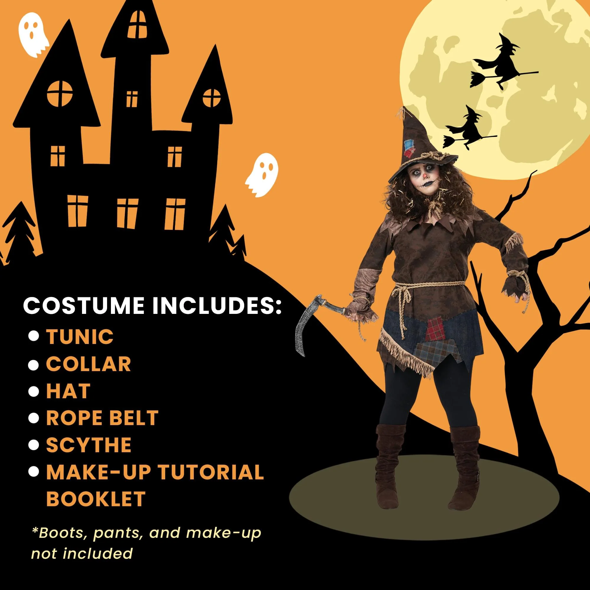 Creepy Scarecrow Women Plus Size Costume - Image 11