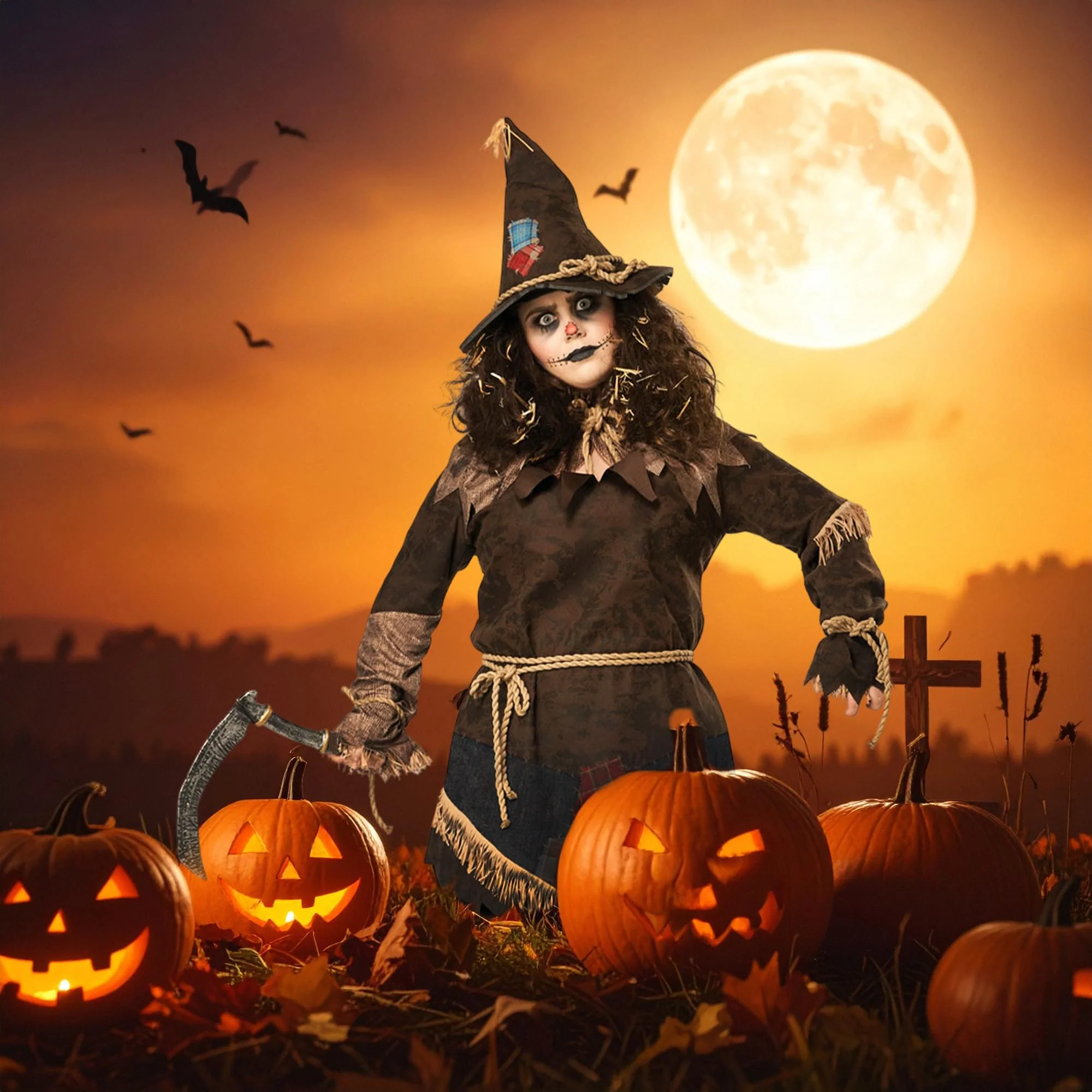 Creepy Scarecrow Women Plus Size Costume - Image 3