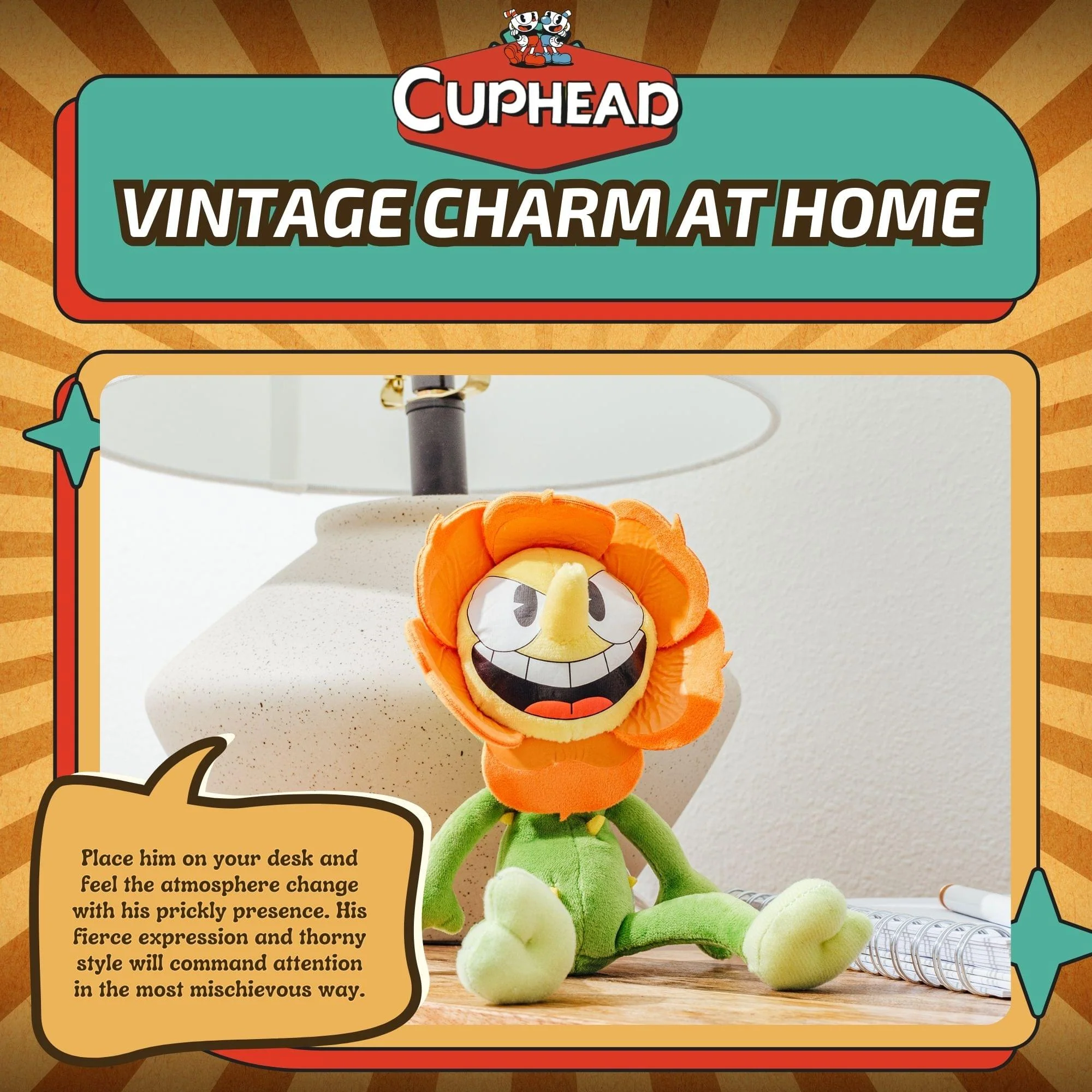 Cuphead Cagney Carnation 9-Inch Plush - Image 7