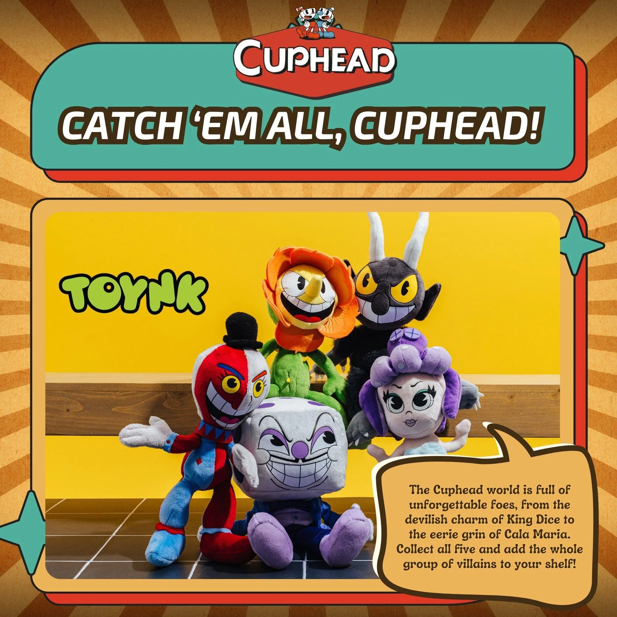 Cuphead Cagney Carnation 9-Inch Plush - Image 9