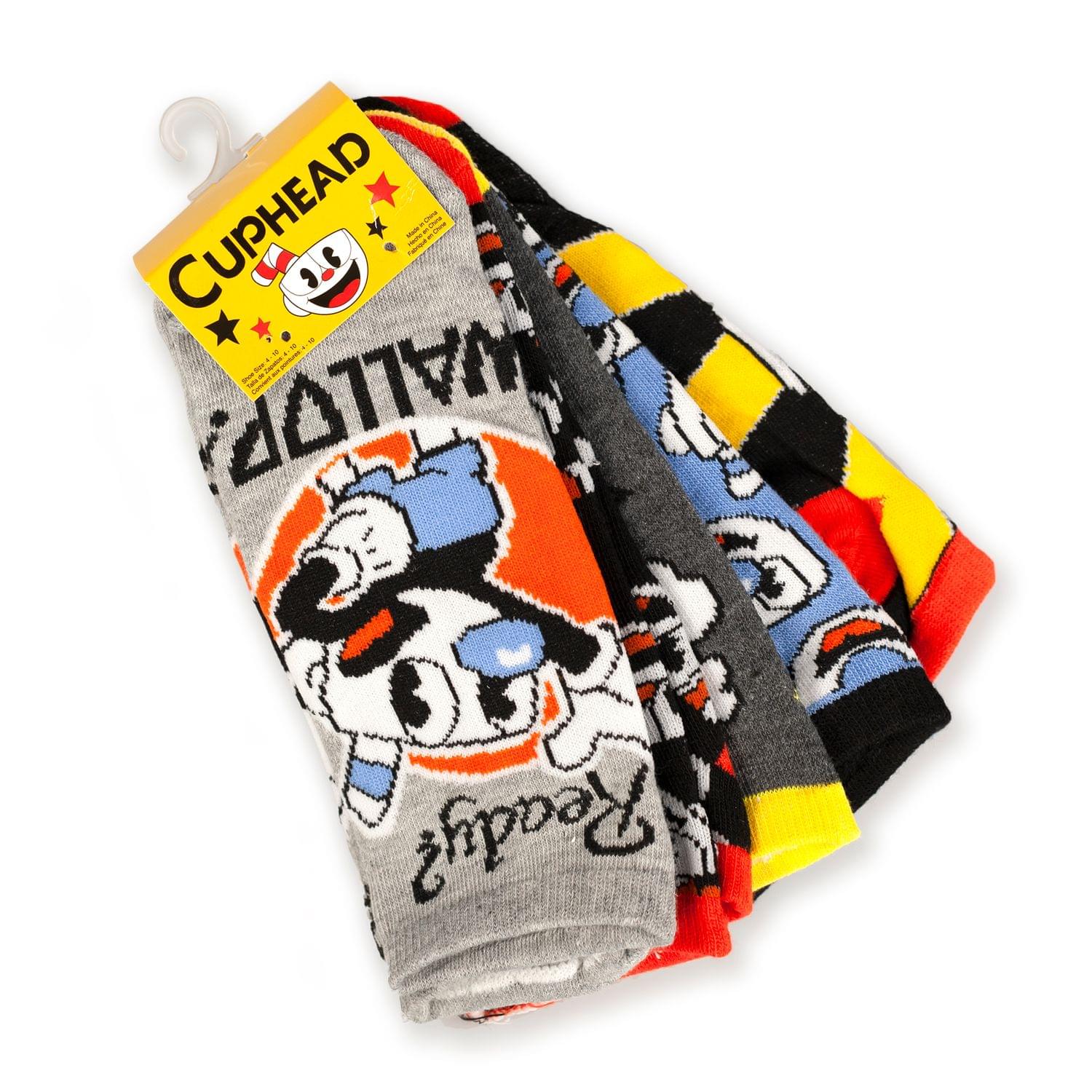 Cuphead Collectibles Adult Ankle Socks | Cuphead & Mugman Wallop Socks | 5 Pack - Image 4