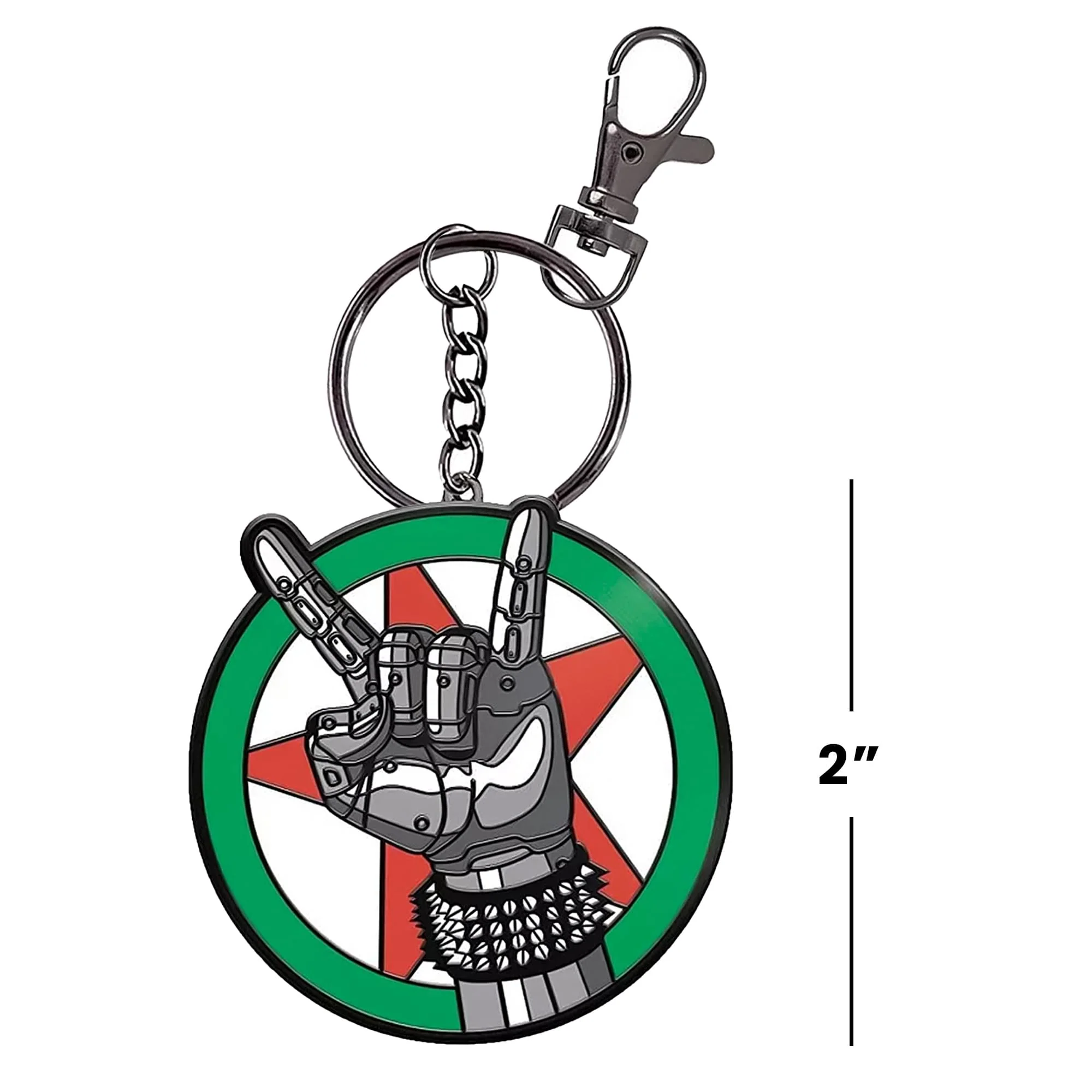 Cyberpunk 2077 Johnny Silverhand Logo 2 Inch Enamel Keychain - Image 4