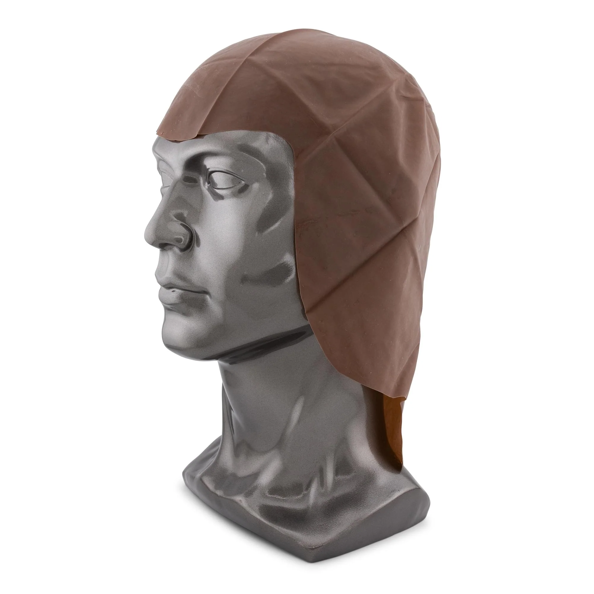 Dark Brown Pro Bald Head Adult Costume Accessory | One Size - Image 4
