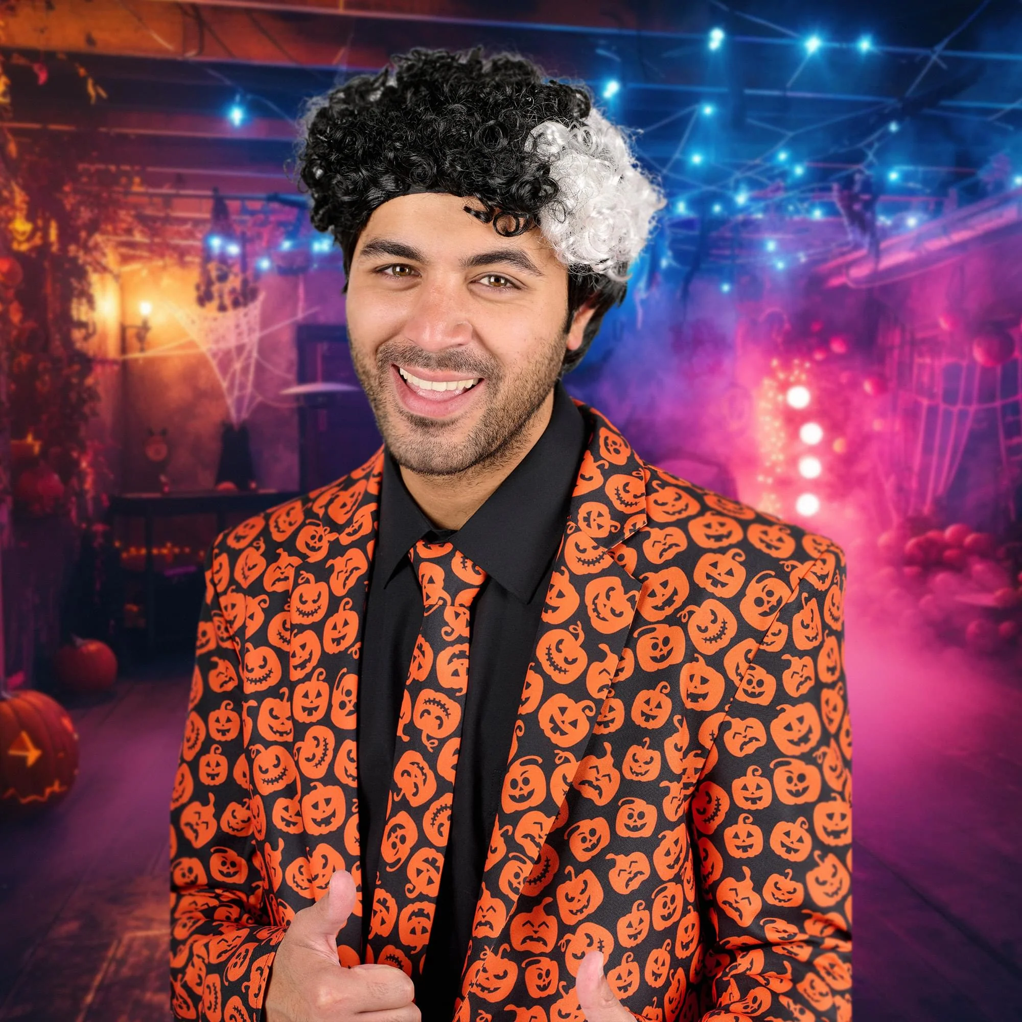 David S. Pumpkins Inspired Adult Costume Wig - Image 5
