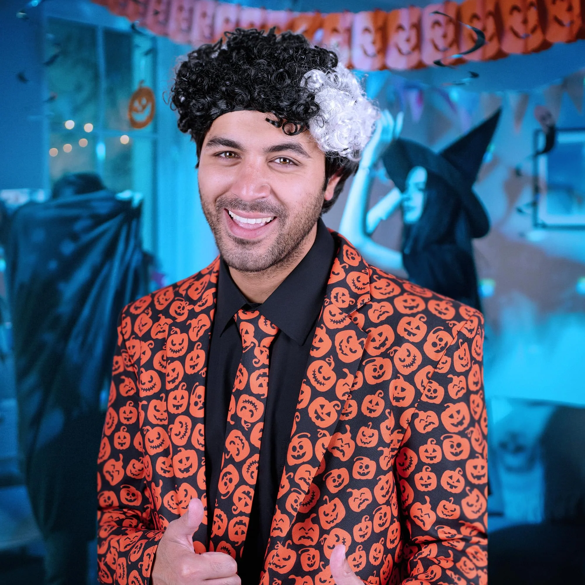 David S. Pumpkins Inspired Adult Costume Wig - Image 6