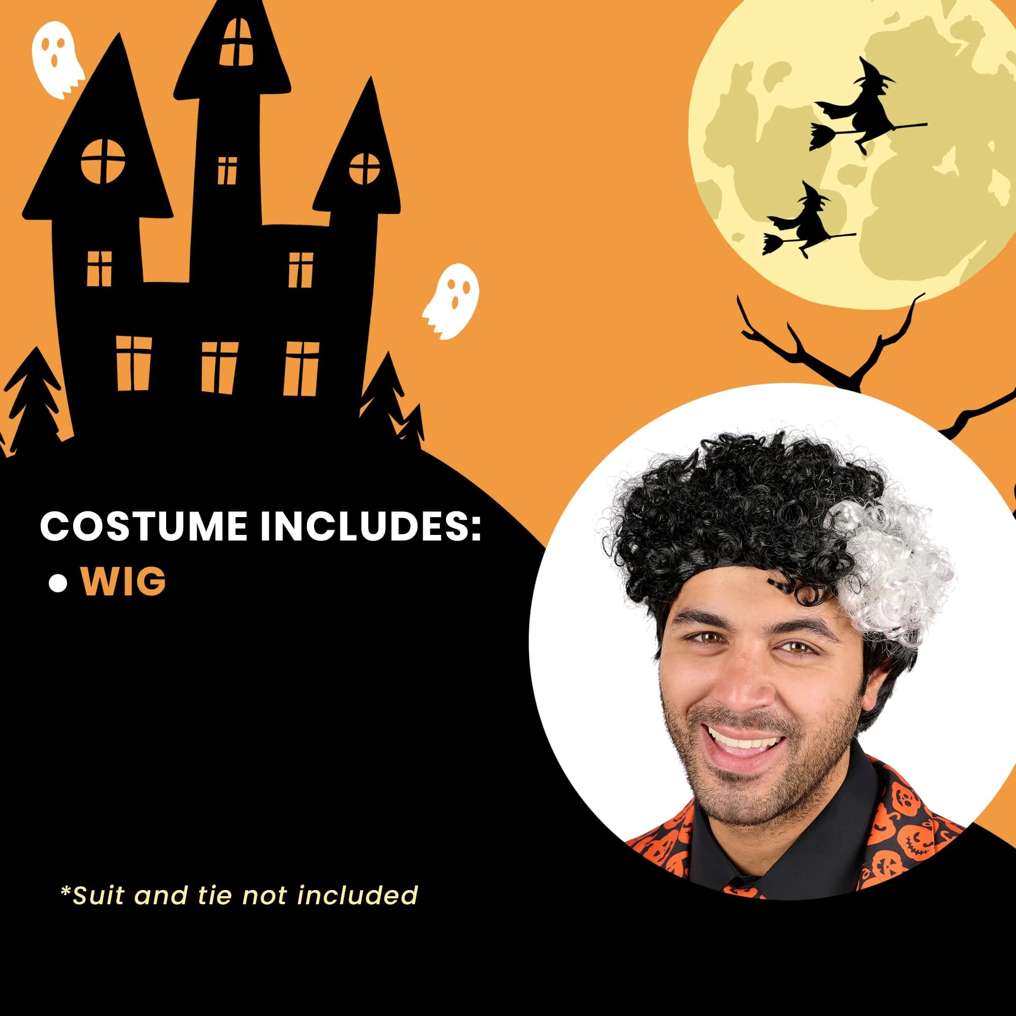 David S. Pumpkins Inspired Adult Costume Wig - Image 7