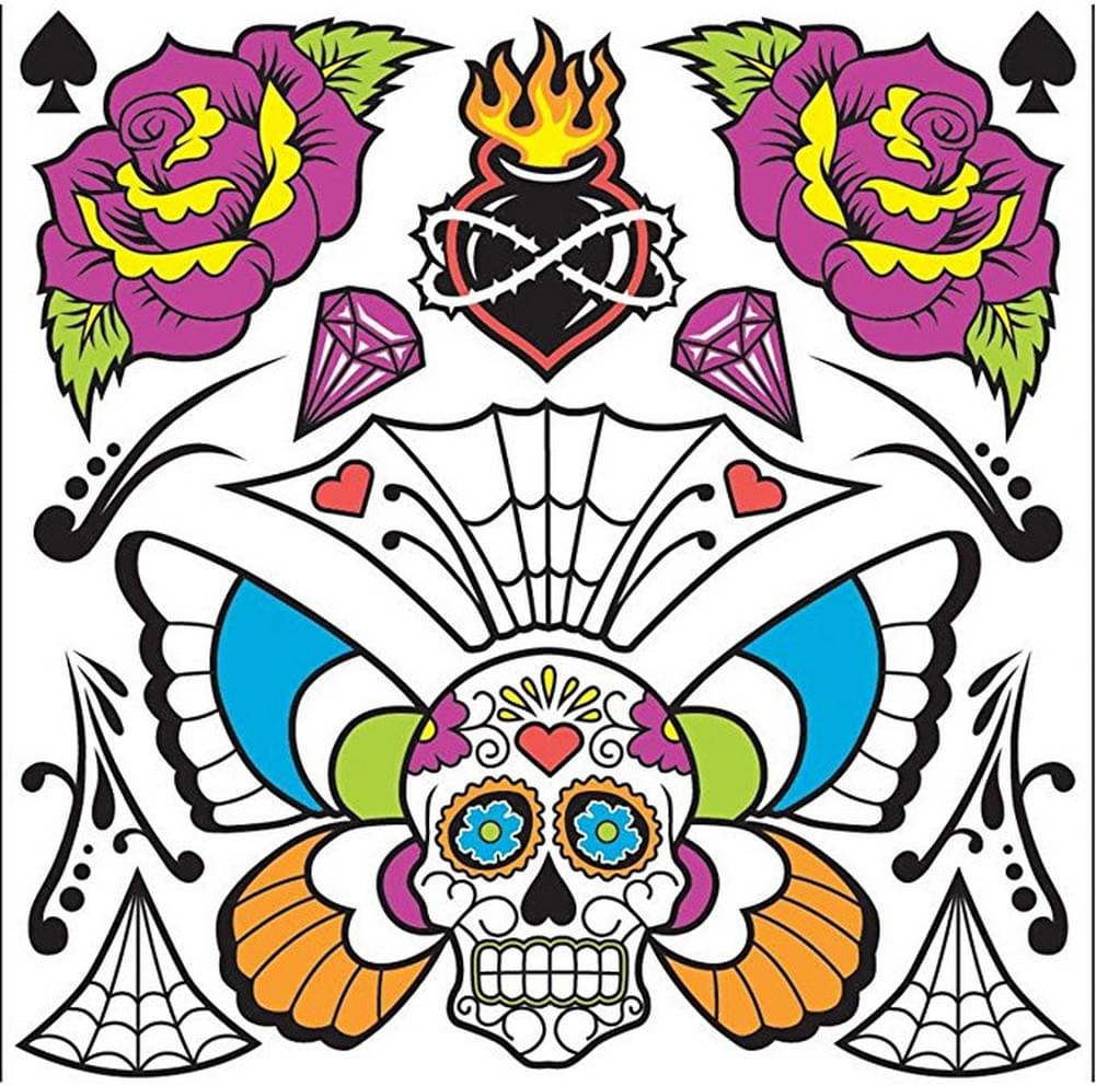 Day Of Dead Body Tattoo Costume Accessory