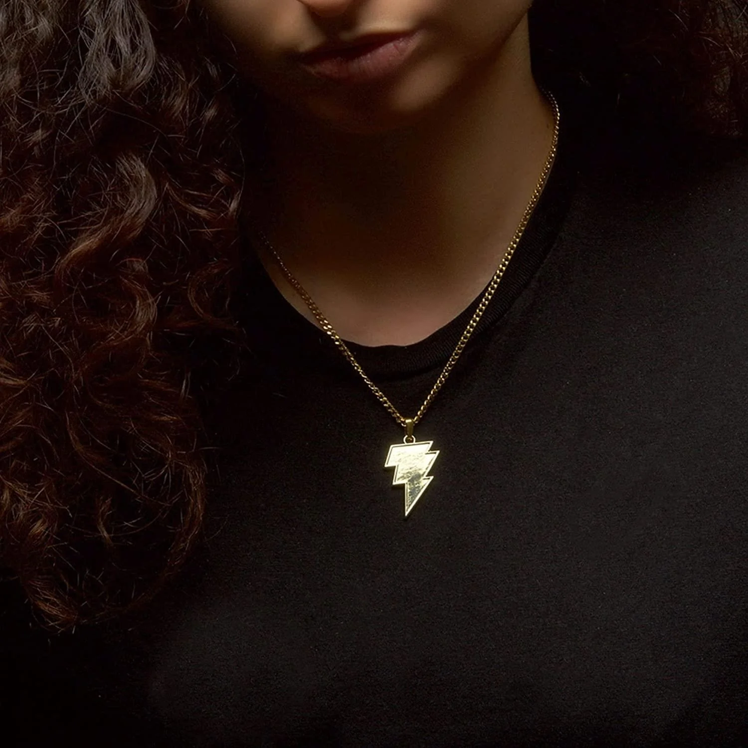 DC Black Adam Lightning Bolt Stainless Steel Pendant Necklace - Image 4