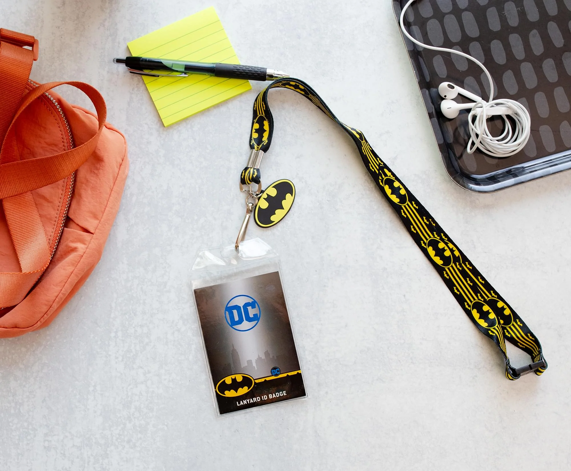 DC Comics Batman 22-Inch Lanyard With ID Badge Holder And Logo Charm - Image 2