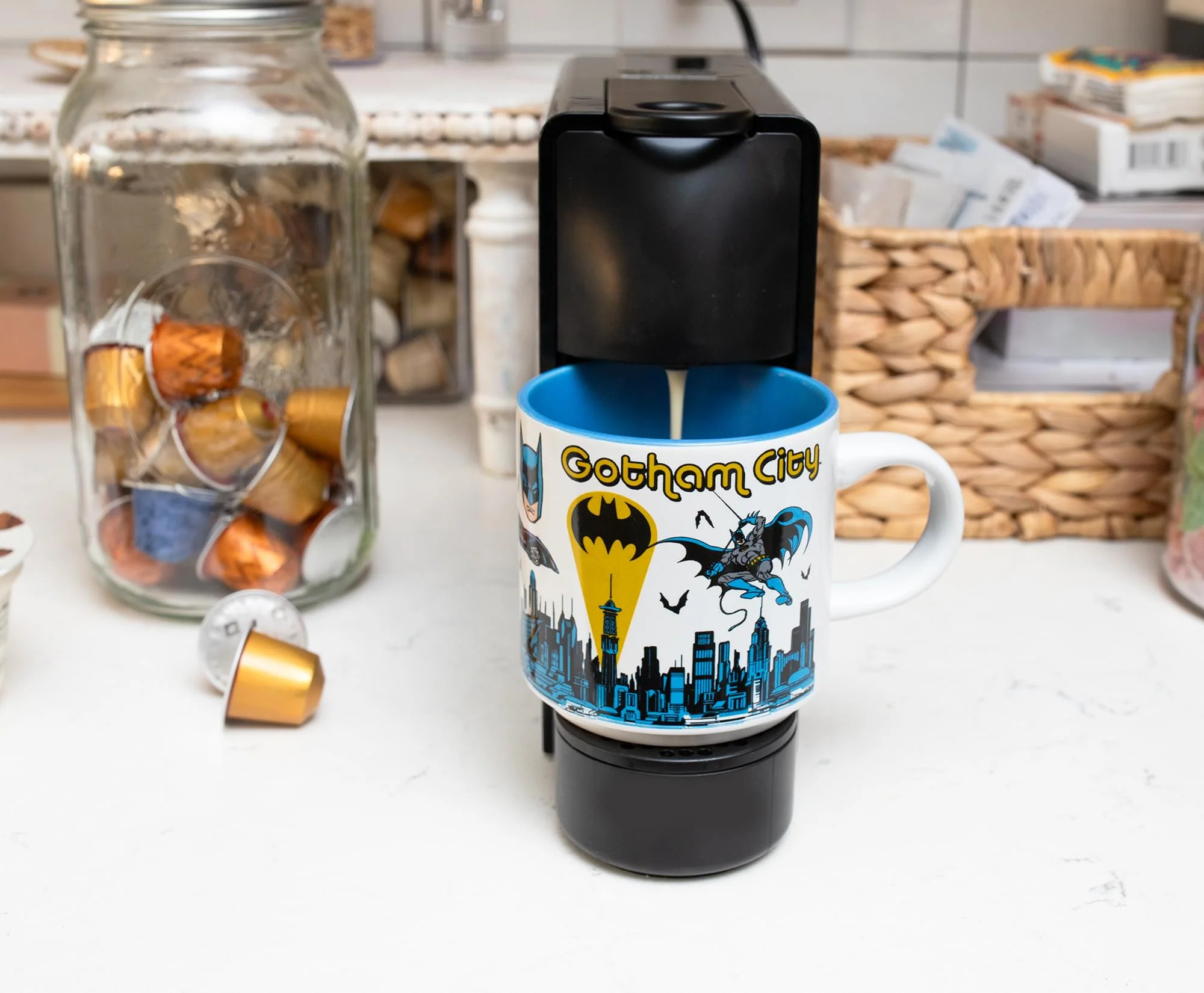 DC Comics Batman Allover Print Single Stackable Ceramic Mug | Holds 13 Ounces - Image 4