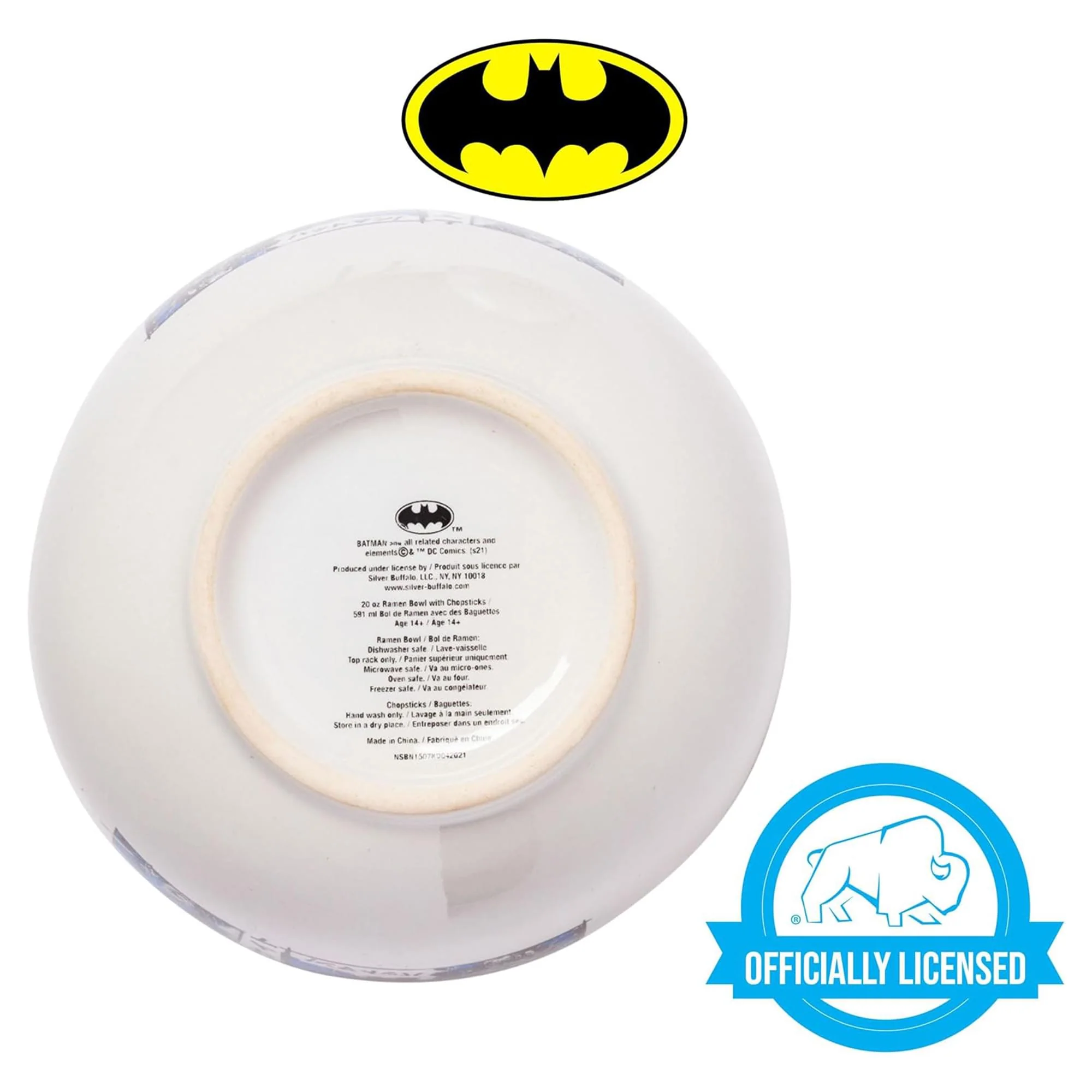 DC Comics Batman Manga Panels 20oz Ceramic Ramen Bowl with Chopsticks - Image 7