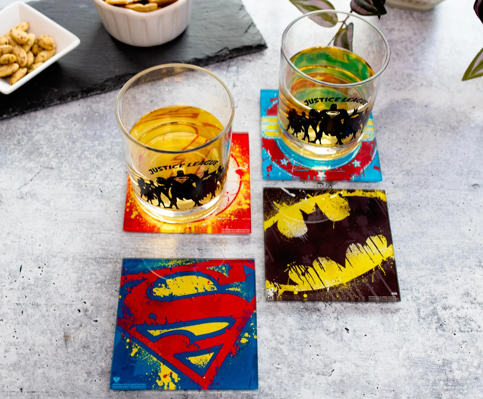 DC Comics Graffiti Superhero Logos Glass Coasters | Set of 4 - Image 5