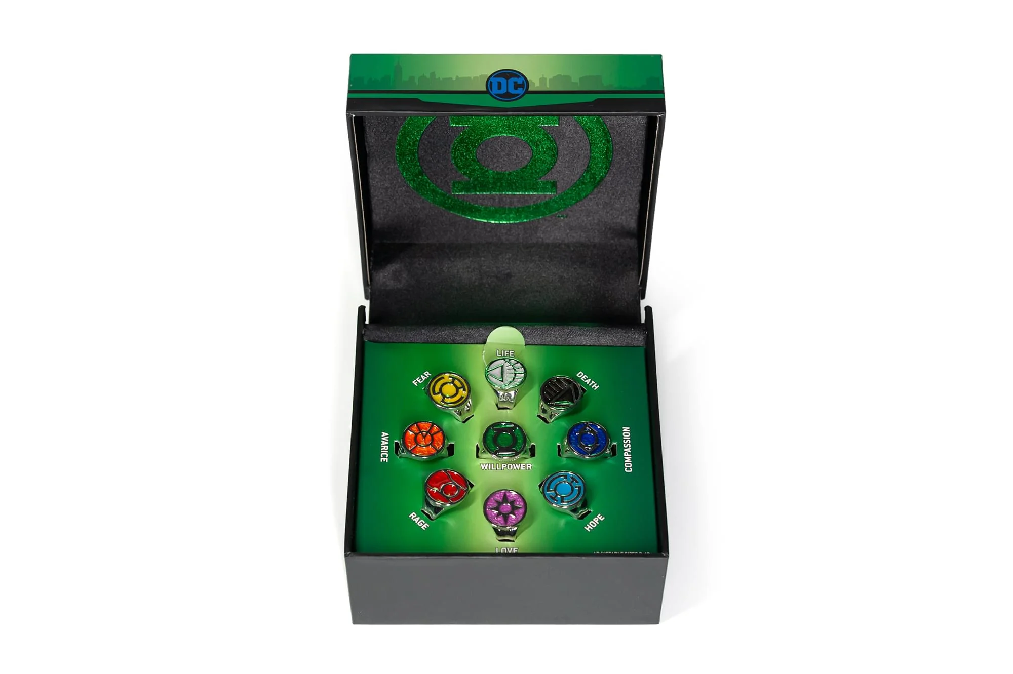 DC Comics Green Lantern Power Rings Emotional Spectrum Power Rings | 9 Ring Set - Image 2