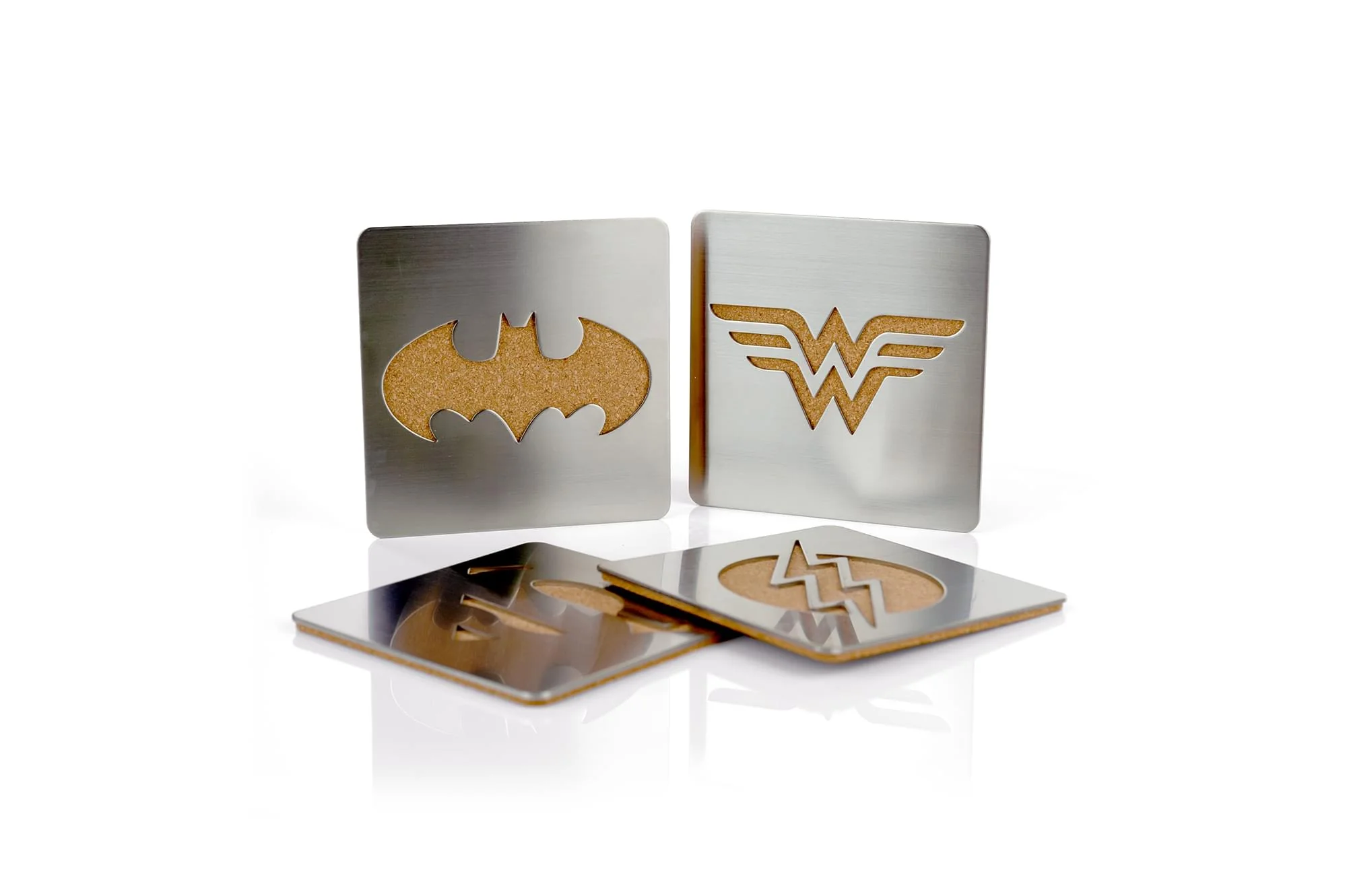 DC Comics Laser-Cut Superhero Logo Coaster Set | Batman | Superman | Wonder Woman | Flash - Image 4