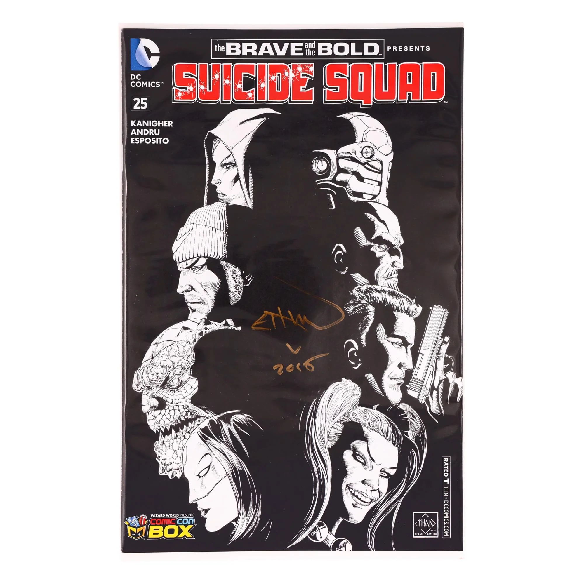 DC Comics Suicide Squad #25 | Comic Con Box B&W Cover | AUTOGRAPHED - Ethan Van Sciver