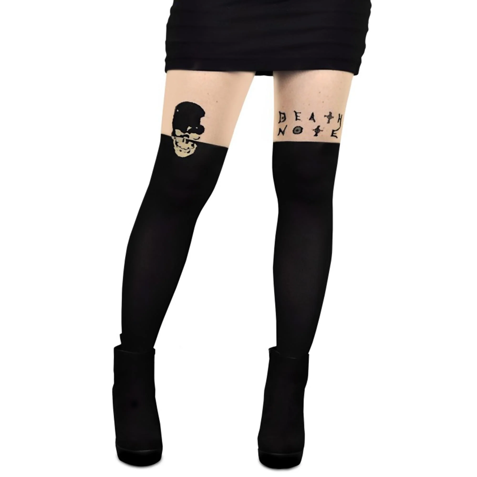 Death Note with Skull Women's Printed Tights - Image 5