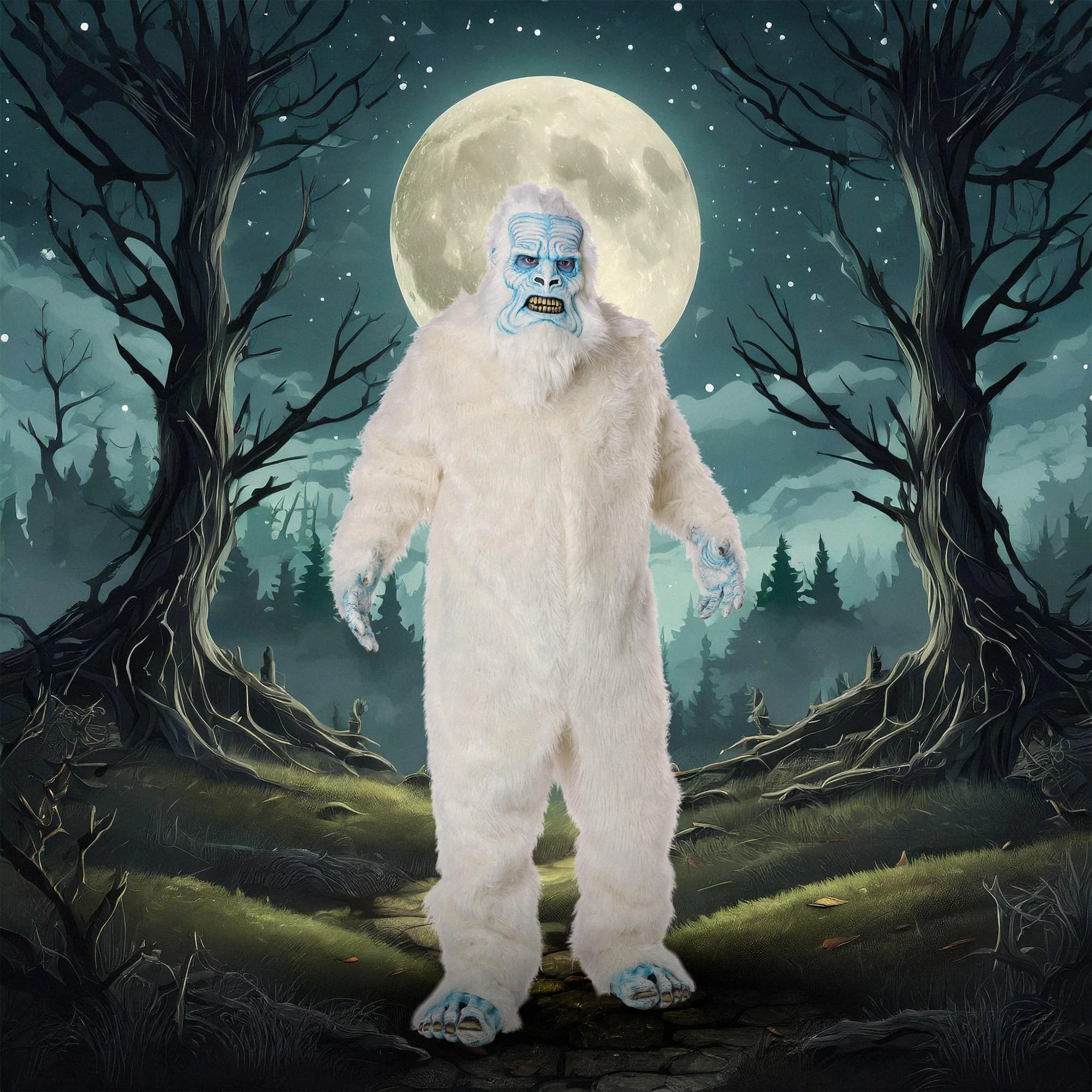 Deluxe Abominable Snowman With Premium Fur Adult Costume | One Size Fits Most - Image 2
