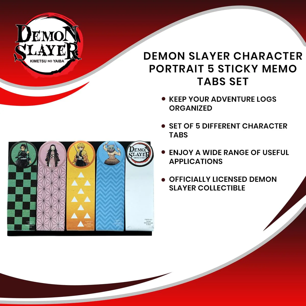 Demon Slayer Character Portrait 5 Sticky Memo Tabs Set - Image 7