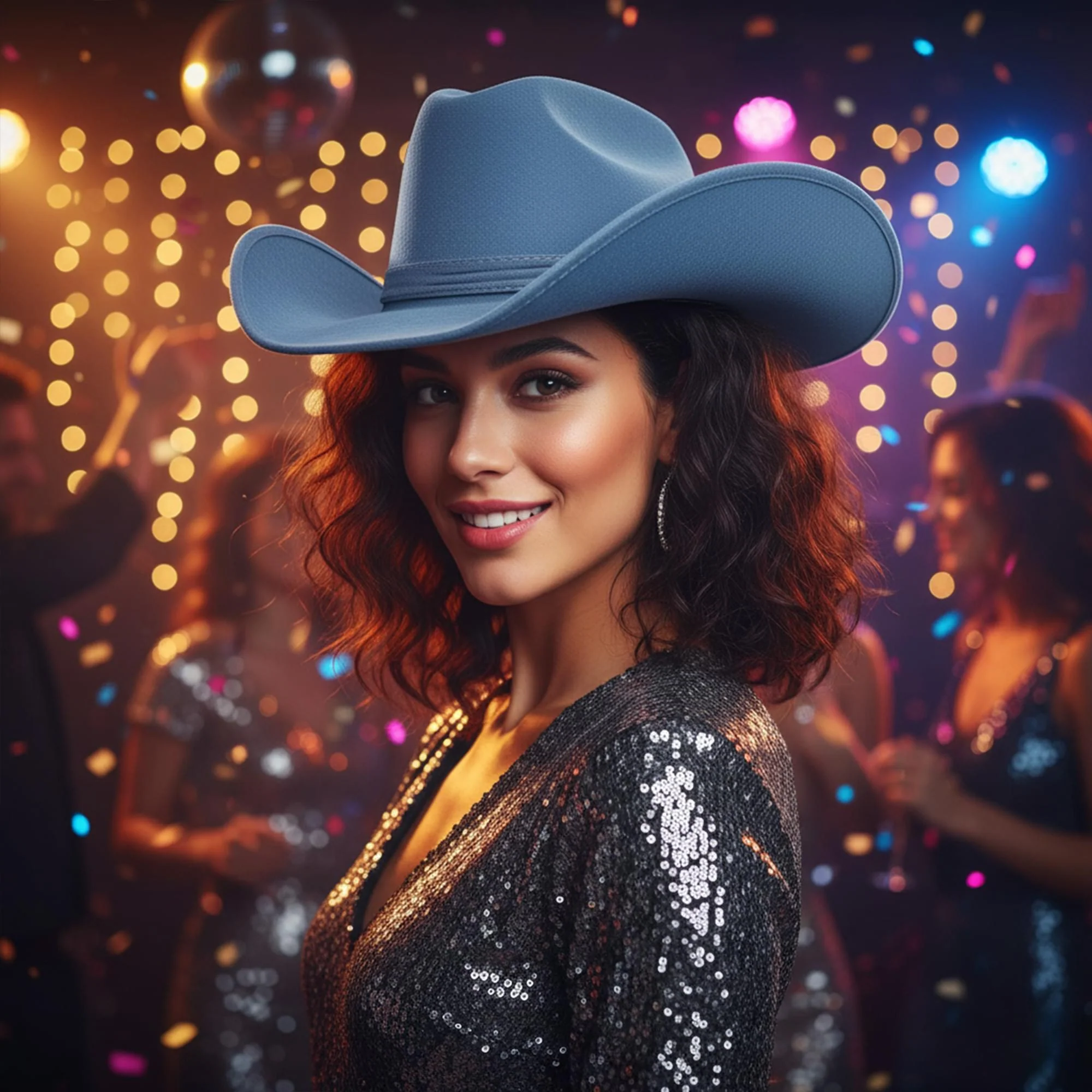 Denim Adult Costume Cowboy Hat - Image 4