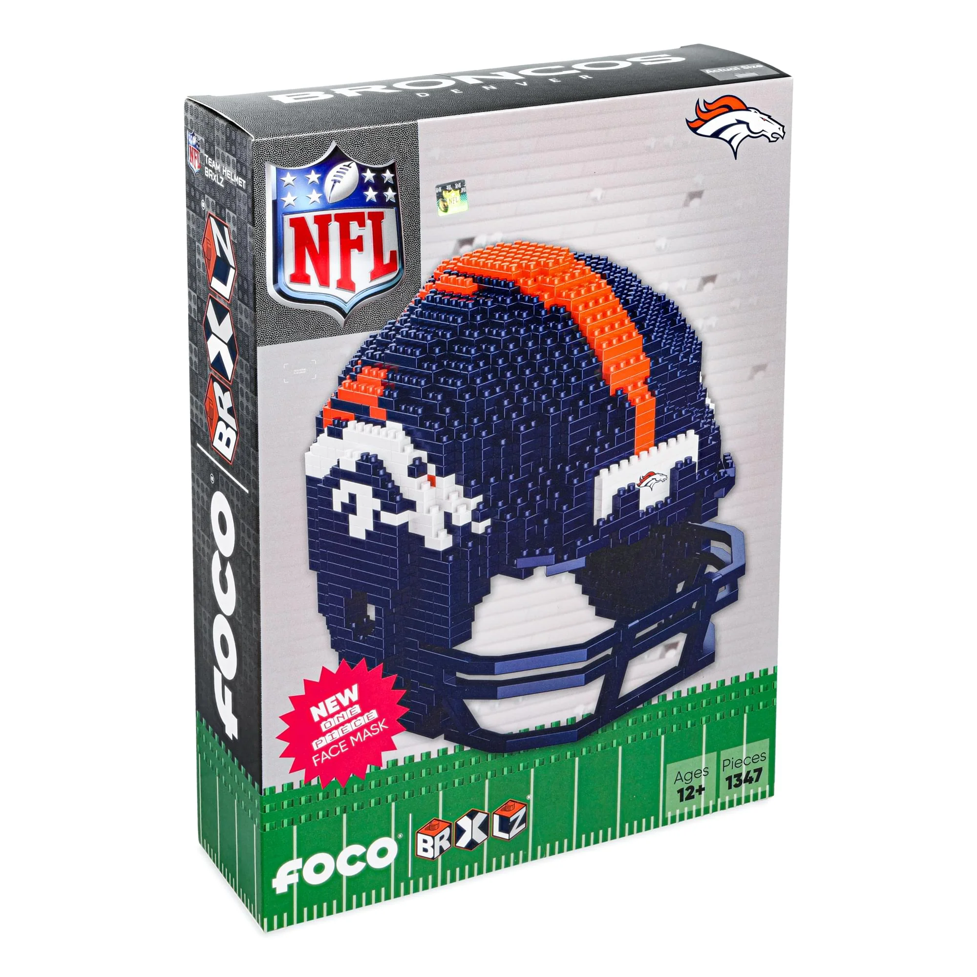 Denver Broncos NFL FOCO BRXLZ Helmet Building Block Set - Image 2