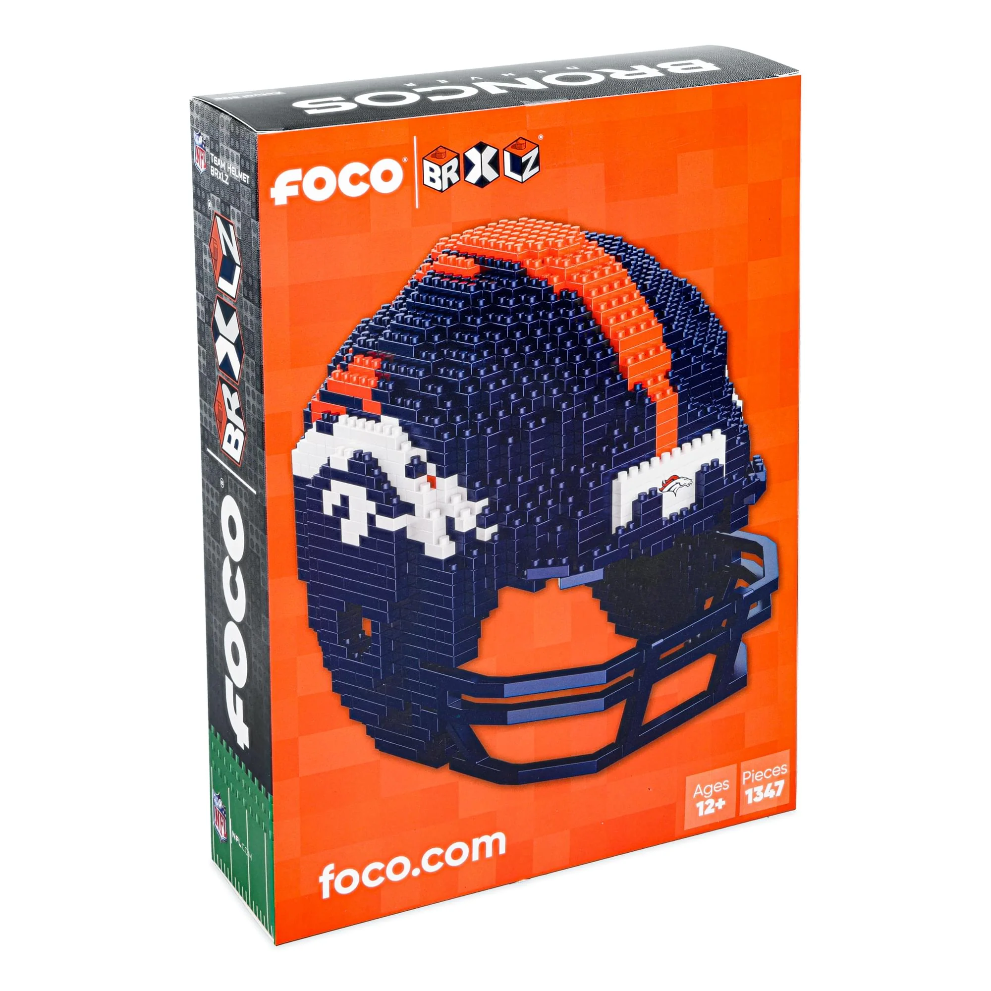 Denver Broncos NFL FOCO BRXLZ Helmet Building Block Set - Image 3