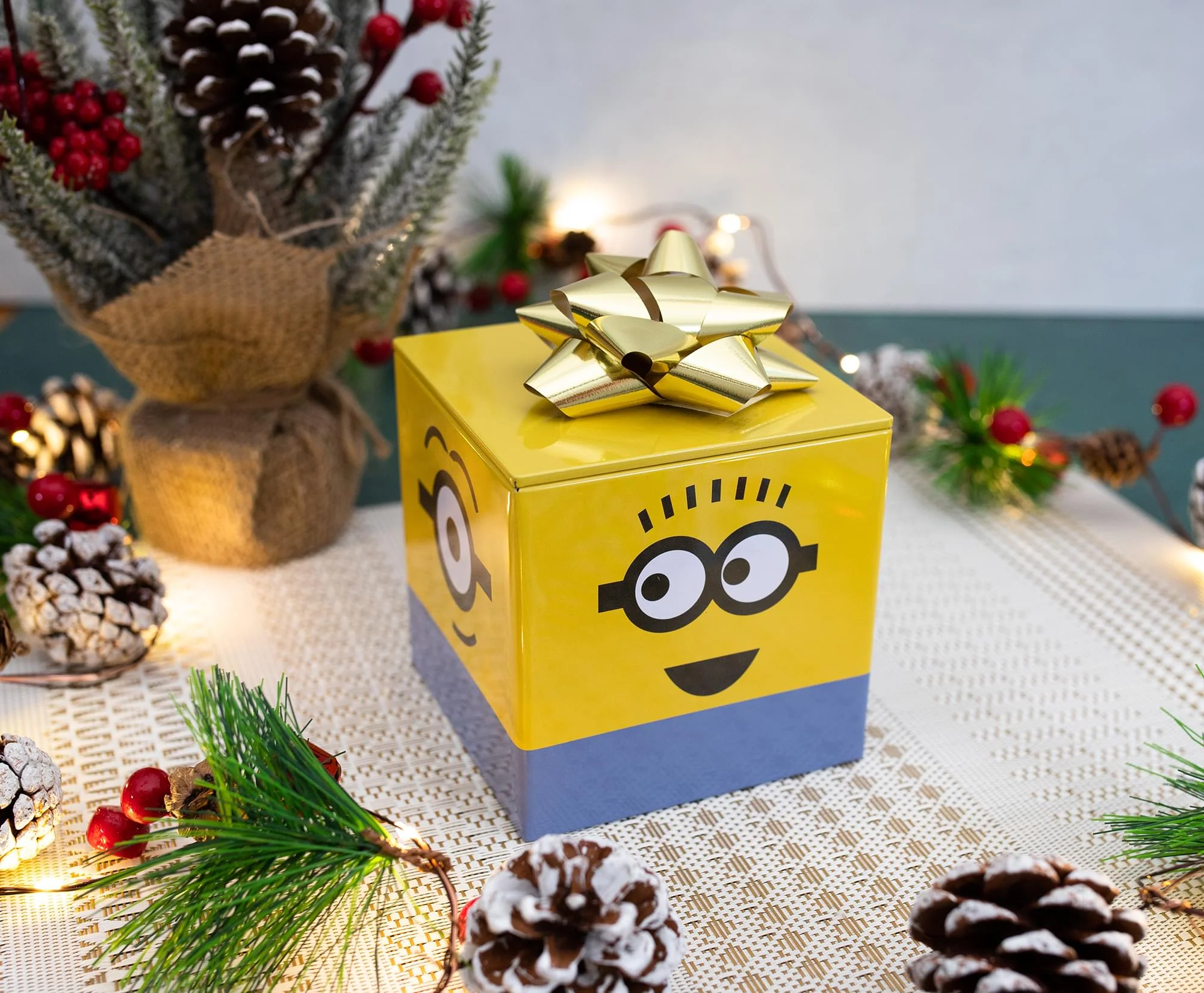 Despicable Me Minions Tin Storage Box Cube Organizer with Lid | 4 Inches - Image 3