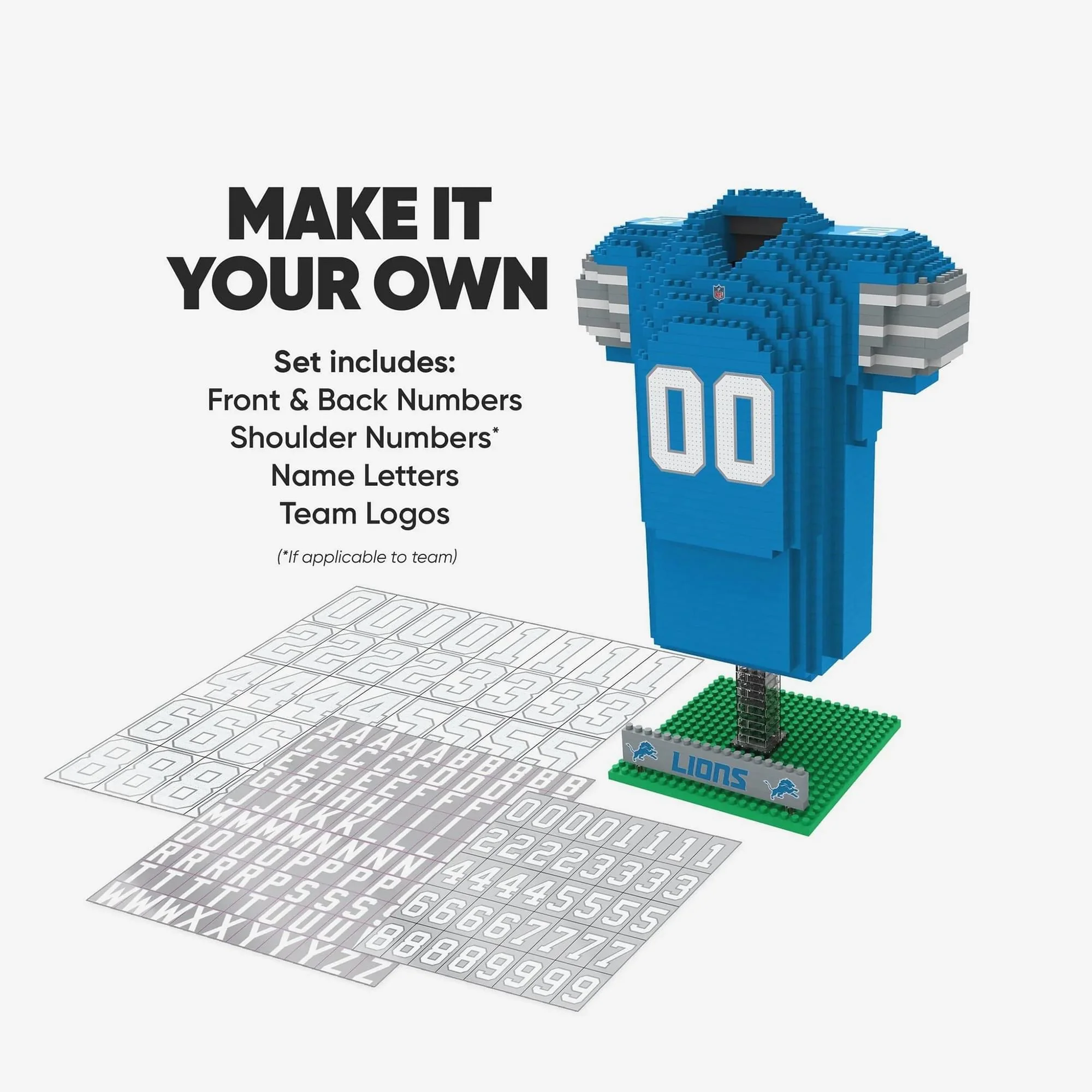 Detroit Lions NFL BRXLZ Jersey 926-Piece Building Block Set - Image 2