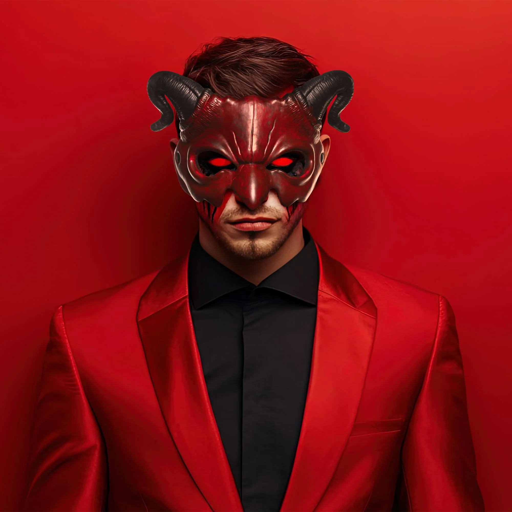 Devil Adjustable Foam Adult Costume Half Mask - Image 3