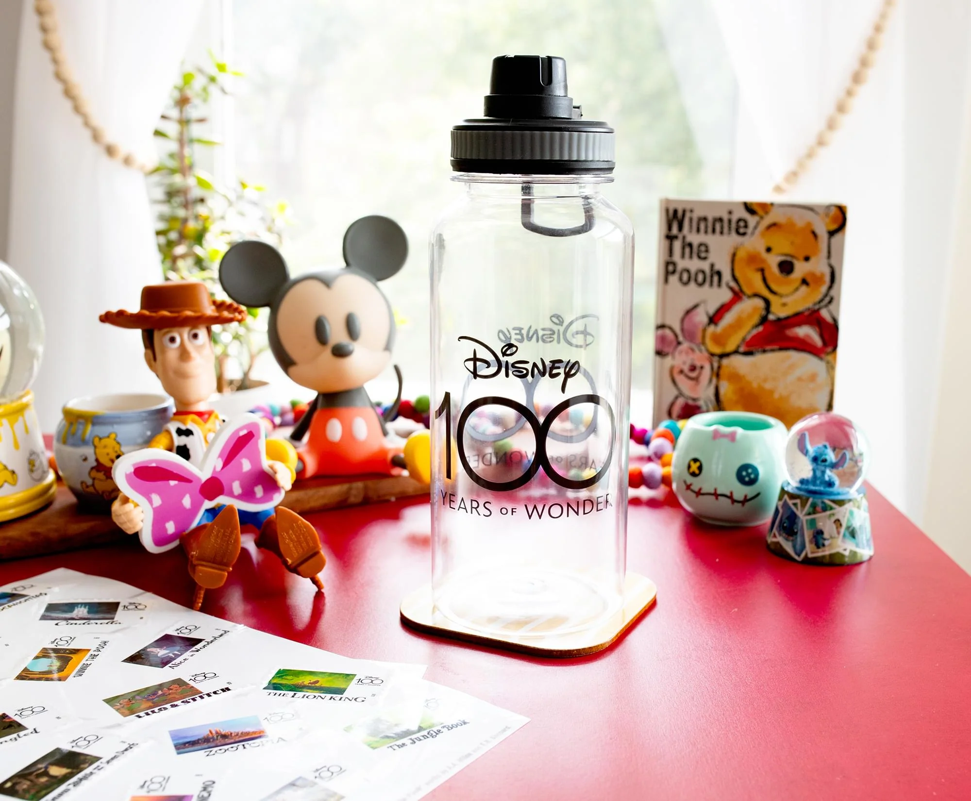 Disney 100 Years of Wonder 32-Ounce Twist Spout Water Bottle and Sticker Set - Image 3