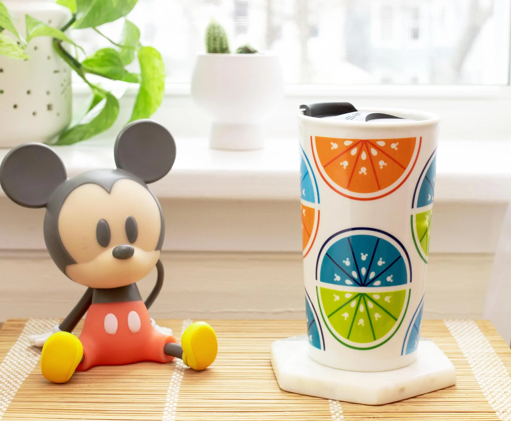 Disney Mickey Mouse Fruit Slices Ceramic Travel Mug With Lid | Holds 10 Ounces - Image 8
