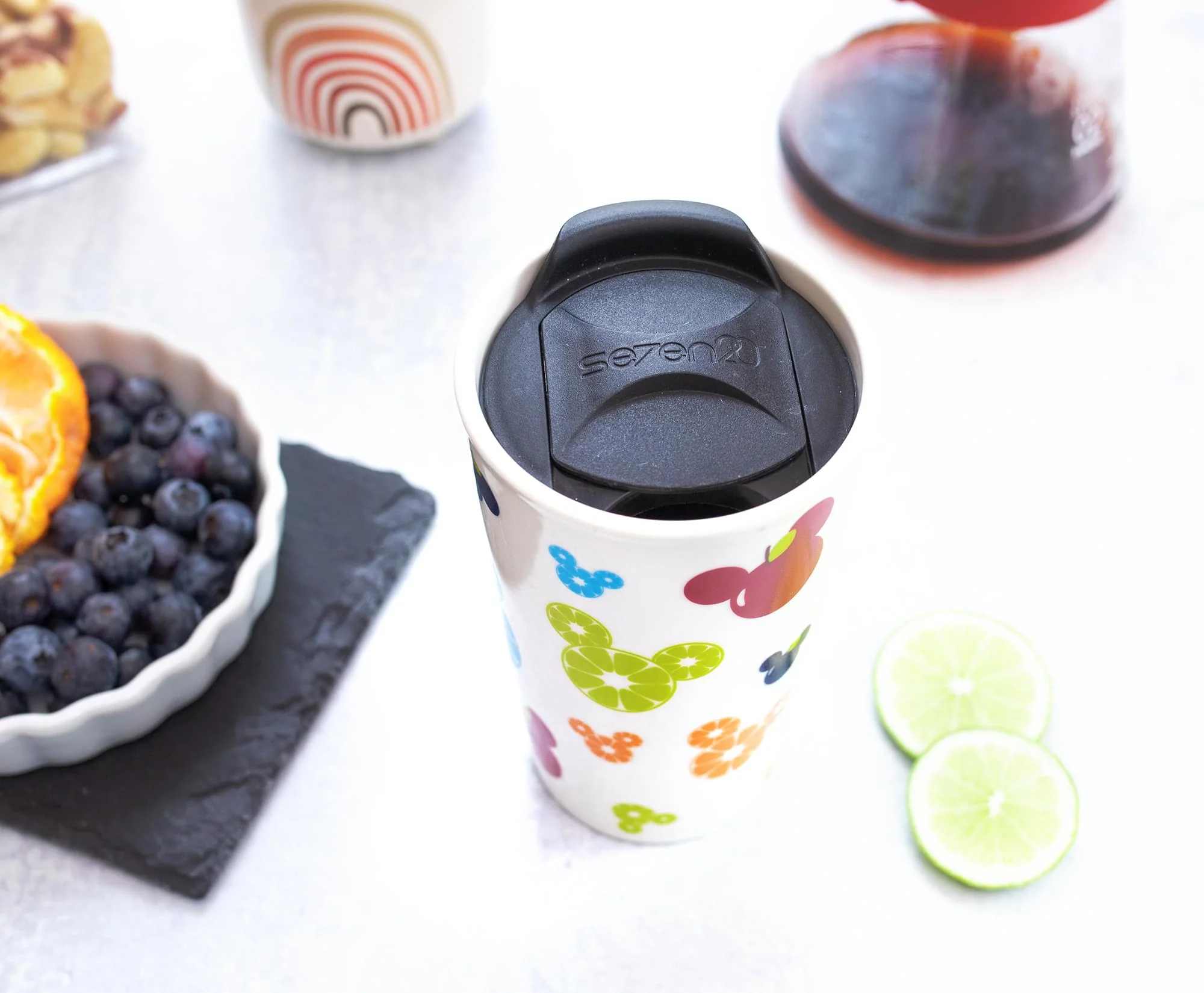 Disney Mickey Mouse Fresh Fruit Ceramic Travel Mug With Lid | Holds 10 Ounces - Image 7