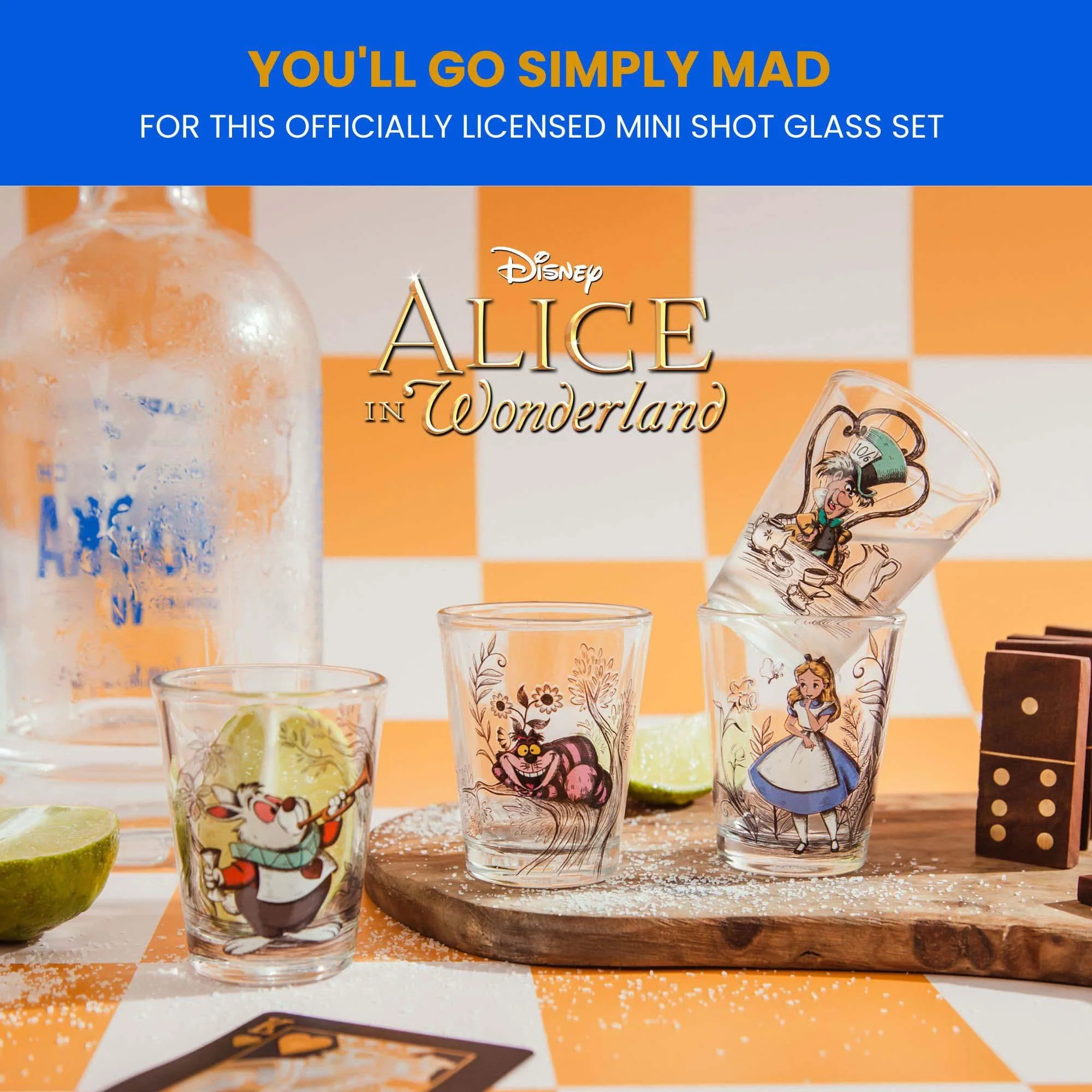 Disney Alice in Wonderland Character Scenes Mini Shot Glasses | Set of 4 - Image 2
