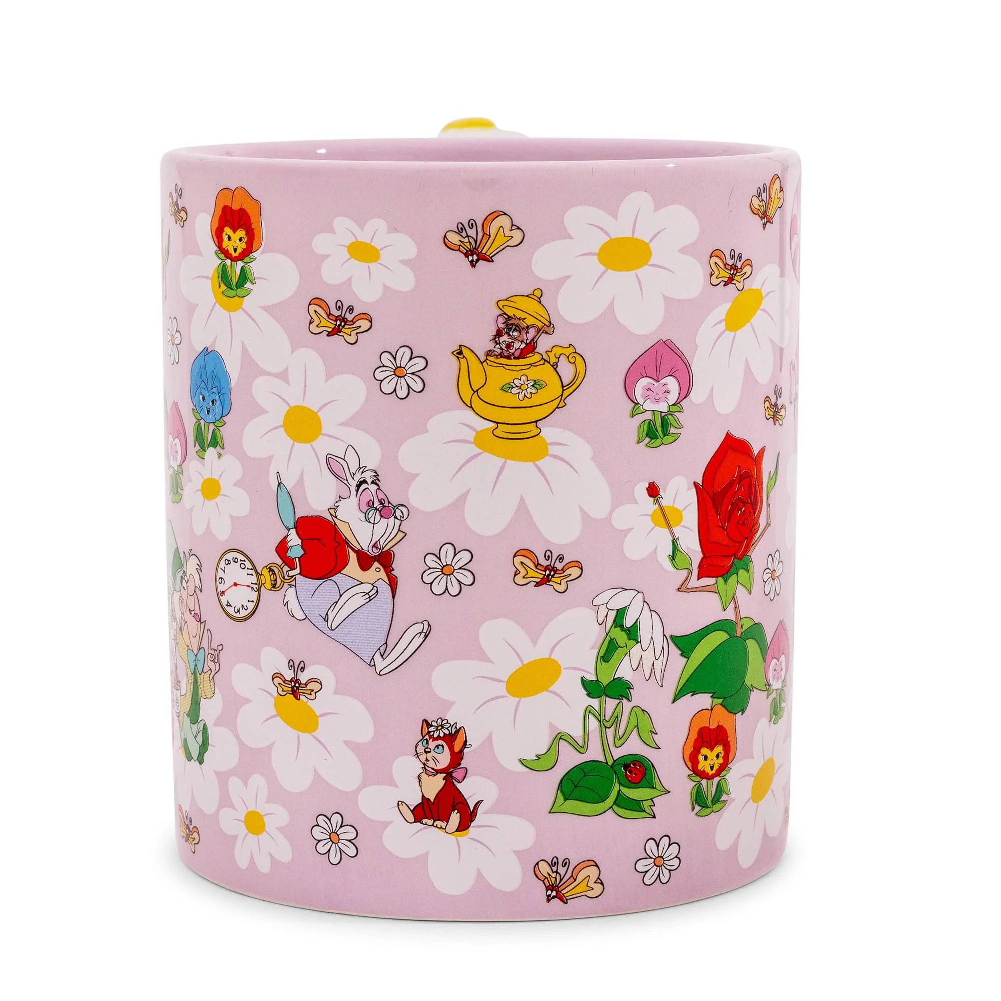 Disney Alice In Wonderland Flowers Ceramic Mug With Sculpted Handle | 22 Ounces - Image 2