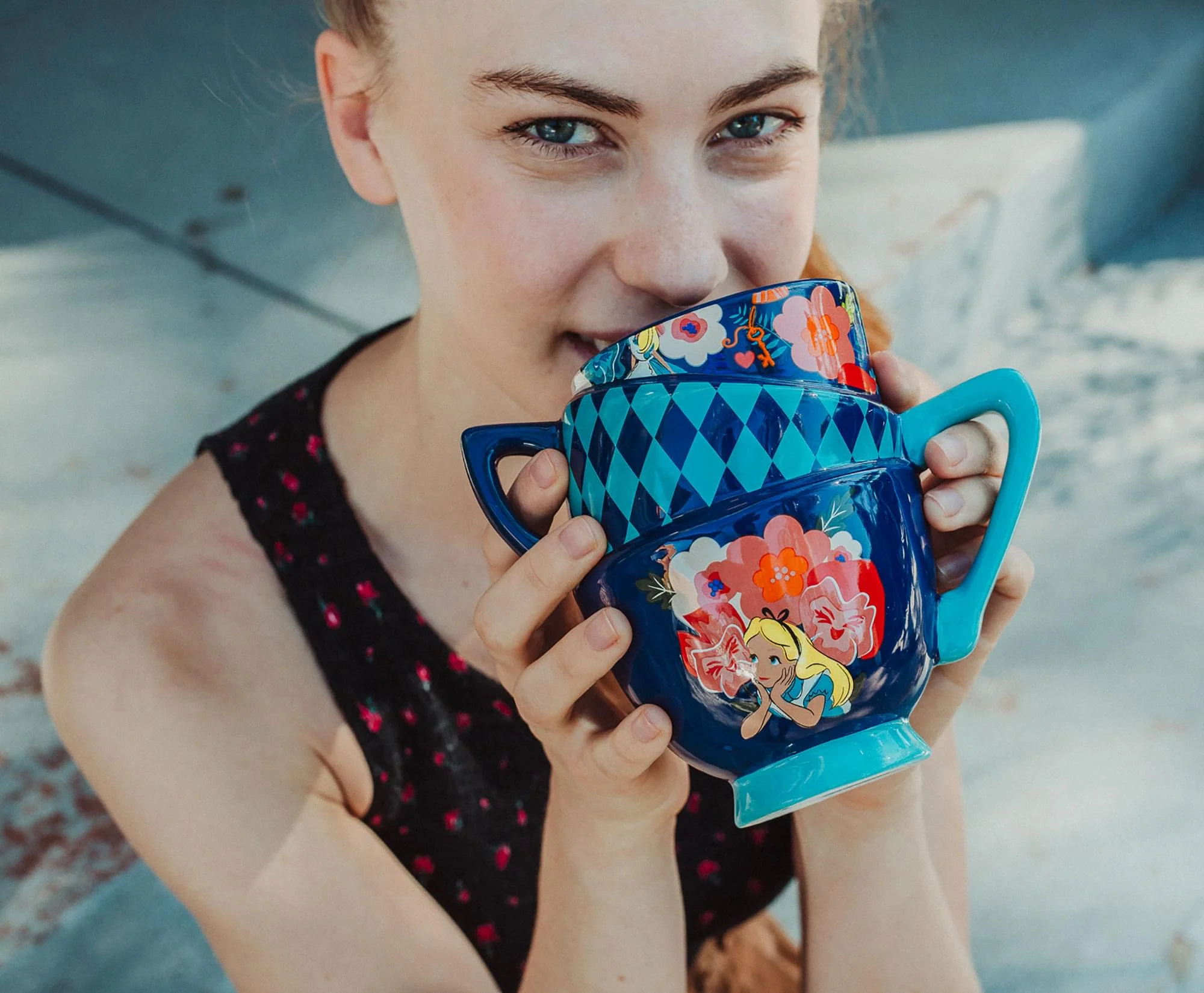 Disney Alice in Wonderland Stacked Teacups Sculpted Ceramic Mug | Holds 20 Ounce - Image 4