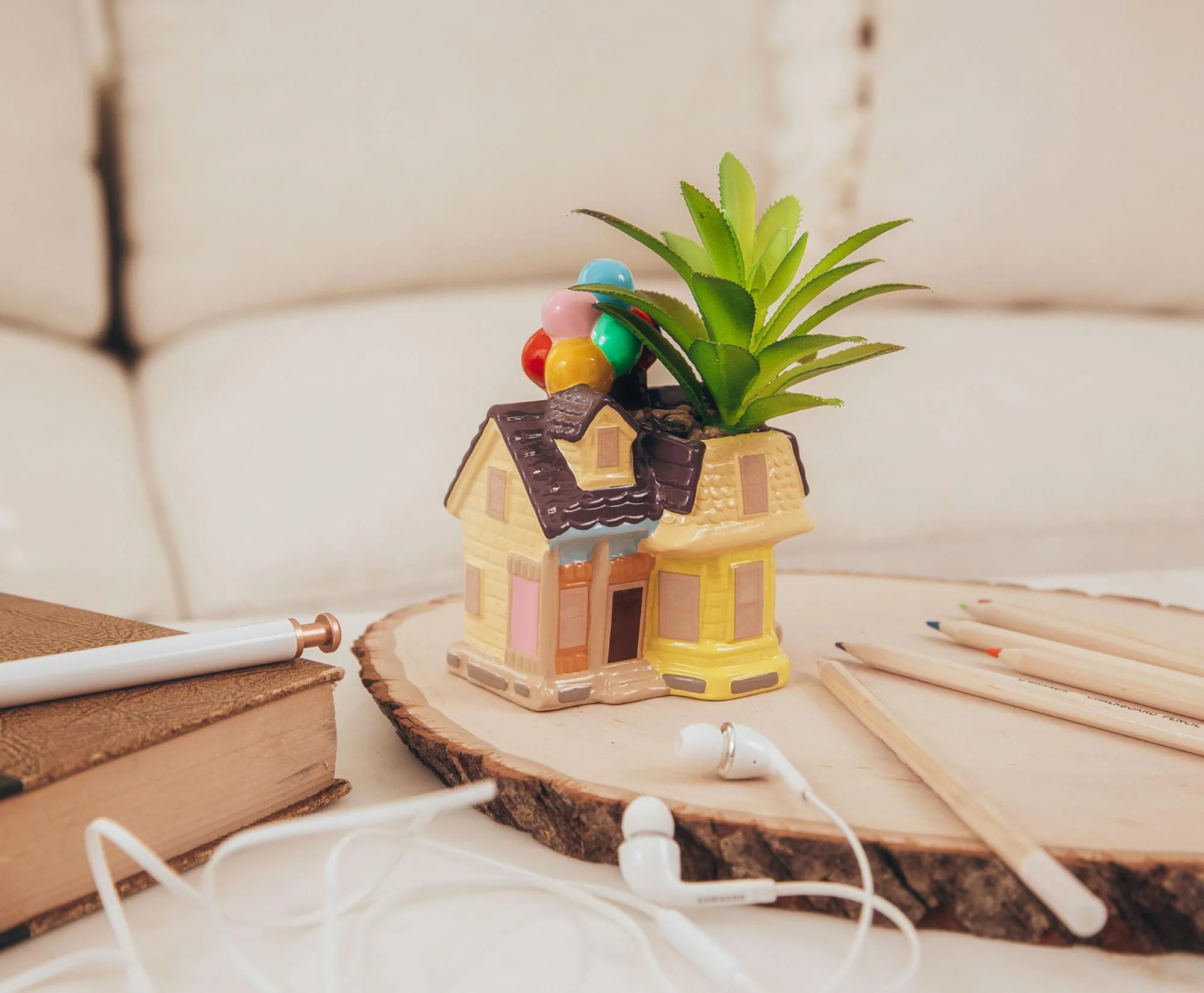 Disney and Pixar Up House 5-Inch Ceramic Mini Planter with Artificial Succulent - Image 4