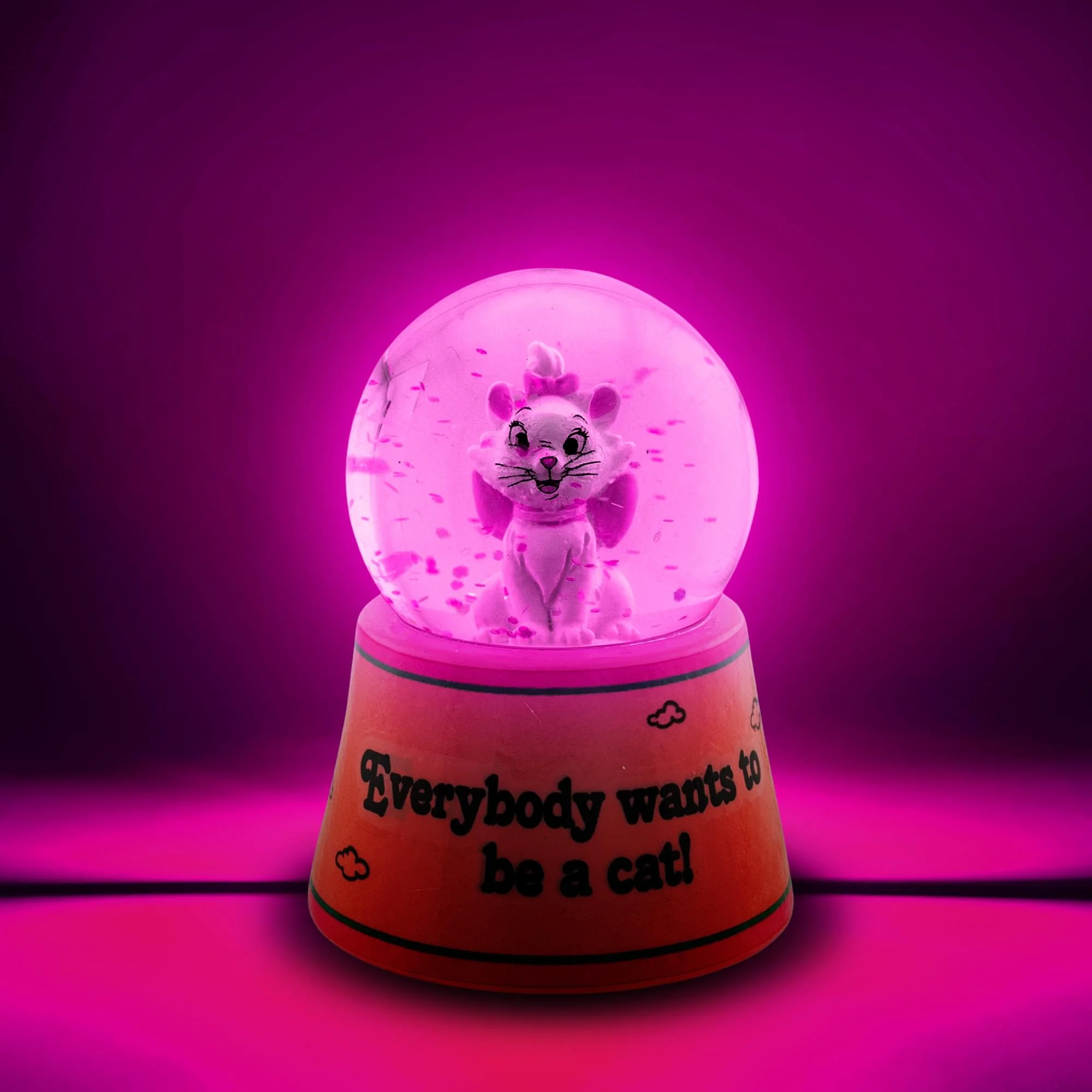 Disney Aristocats Marie "Everybody Wants To Be A Cat" Mini Light-Up Snow Globe - Image 2