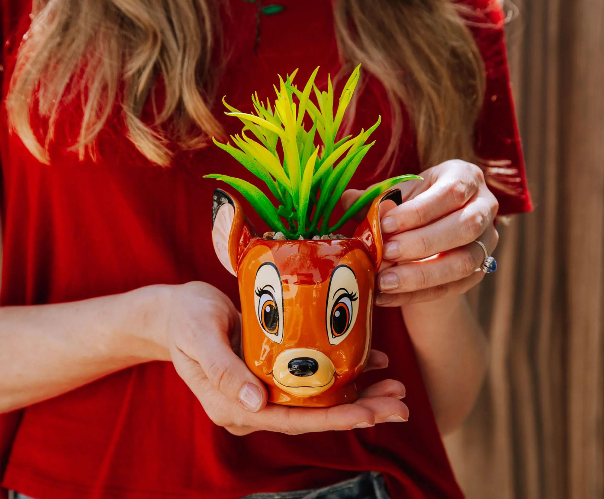 Disney Bambi 5-Inch Ceramic Mini Planter with Artificial Succulent - Image 2