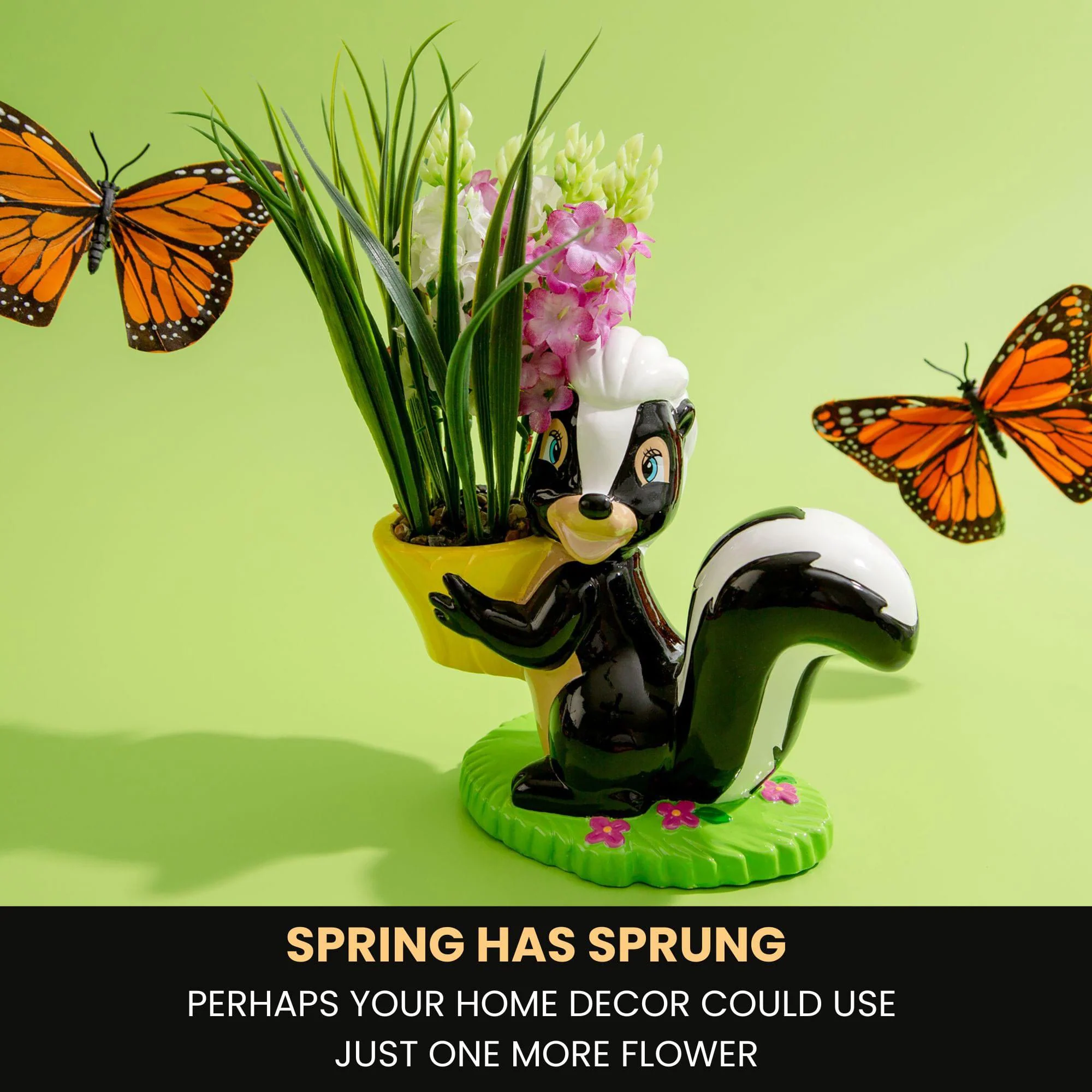Disney Bambi Flower Skunk 6-Inch Ceramic Planter With Artificial Succulent - Image 8