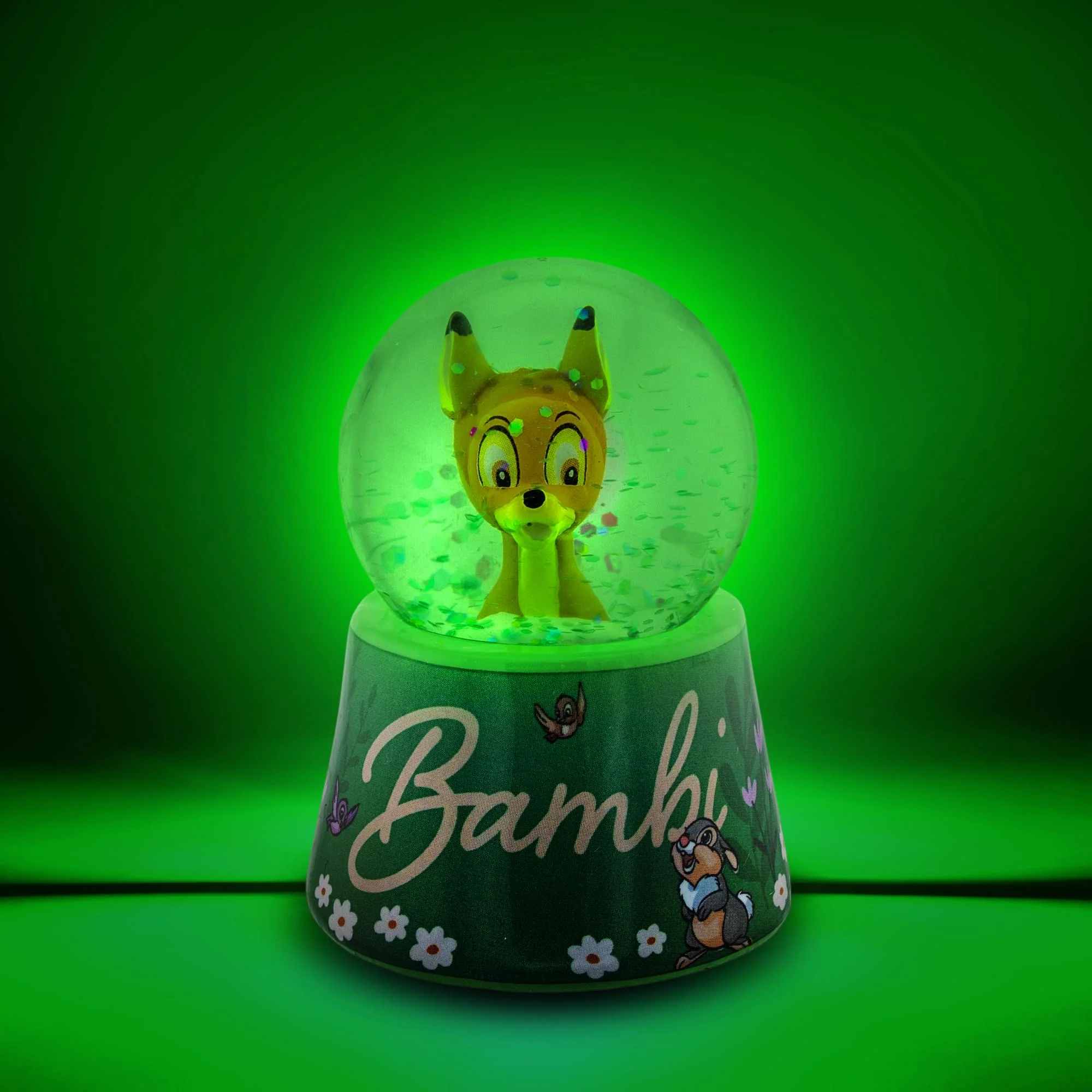 Disney Bambi "Pretty Flower" Mini Light-Up Snow Globe | 3 Inches Tall - Image 2