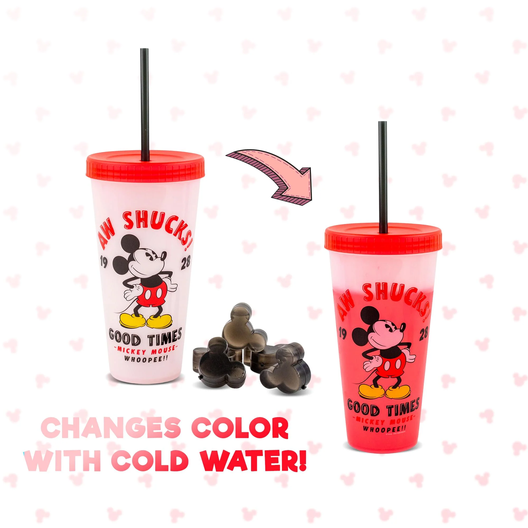 Disney Classic Mickey Mouse "Aw Shucks" Color-Changing Plastic Tumbler - Image 2