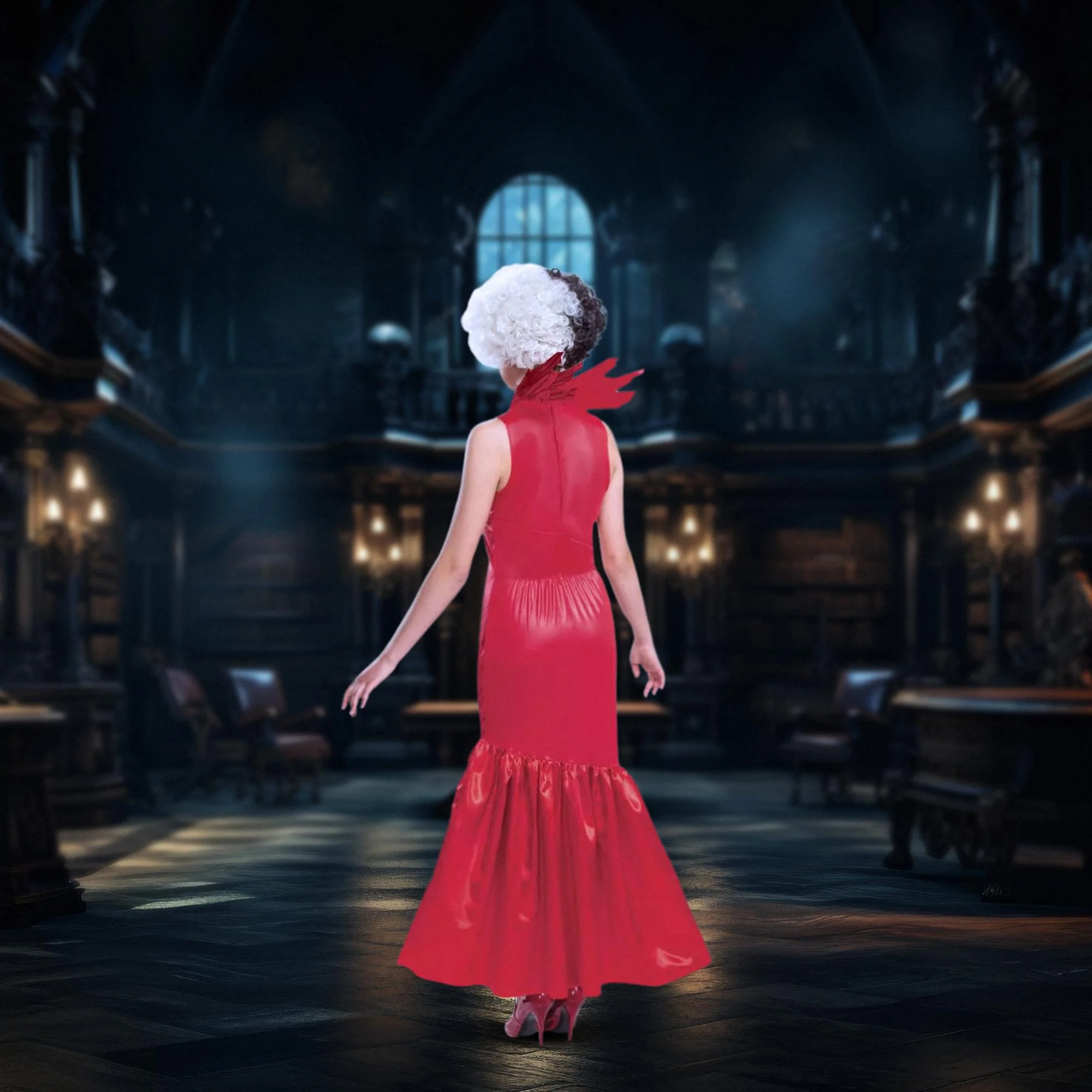 Disney Cruella Adult Red Costume Dress - Image 4