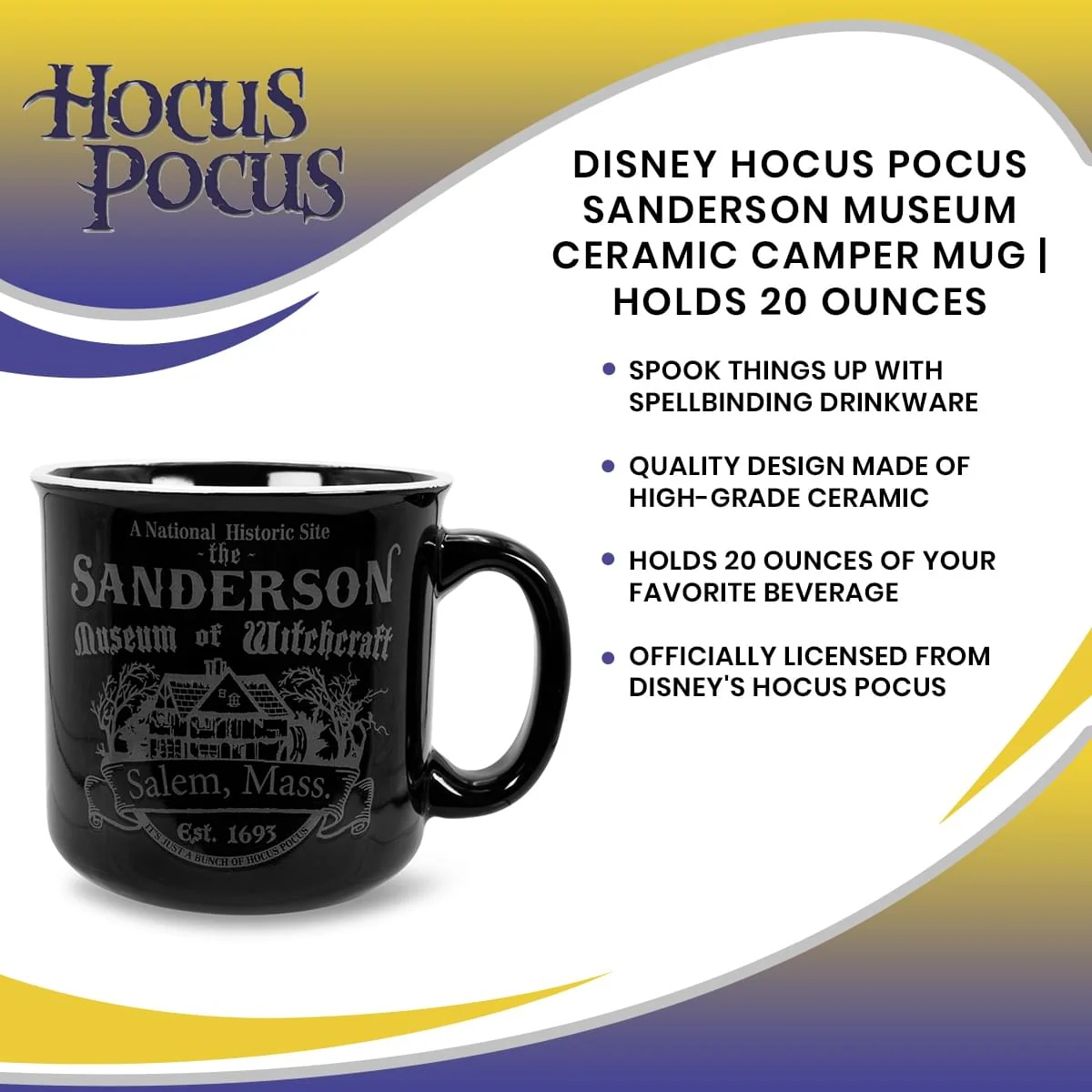 Disney Hocus Pocus Sanderson Museum Ceramic Camper Mug | Holds 20 Ounces - Image 7