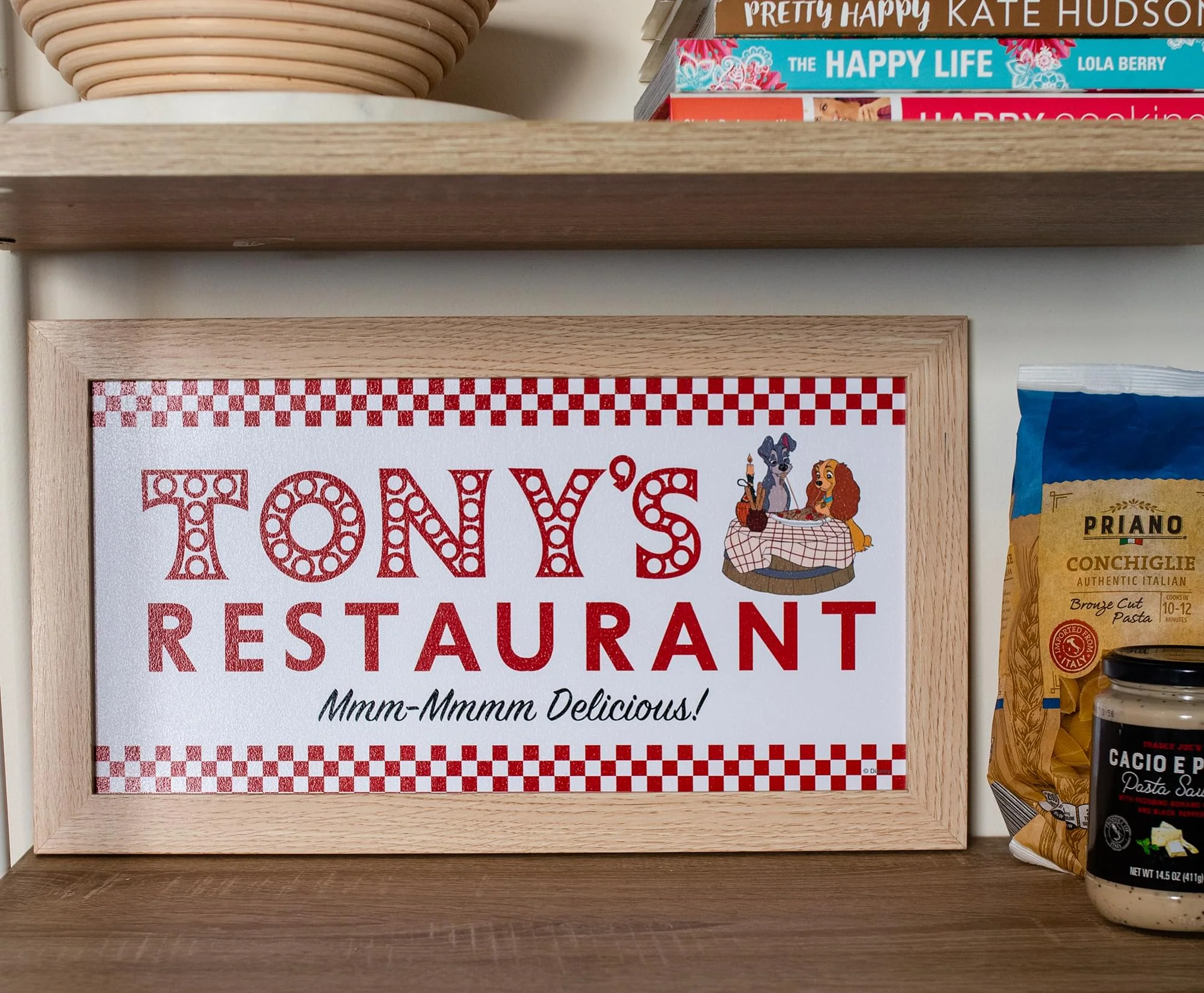 Disney Lady and the Tramp Tony's Restaurant Wood Framed Wall Art Decor - Image 3