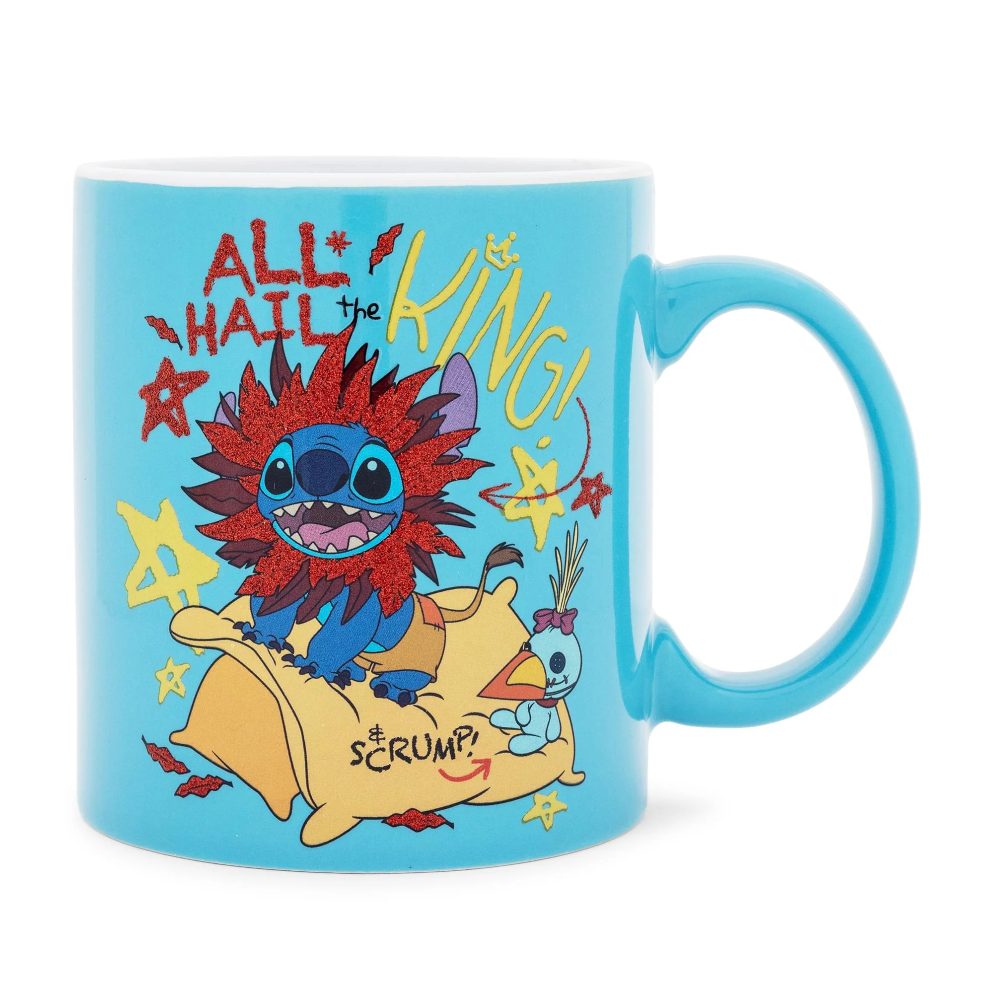 Disney Lilo & Stitch "All Hail The King" Ceramic Glitter Mug | Holds 20 Ounces - Image 2