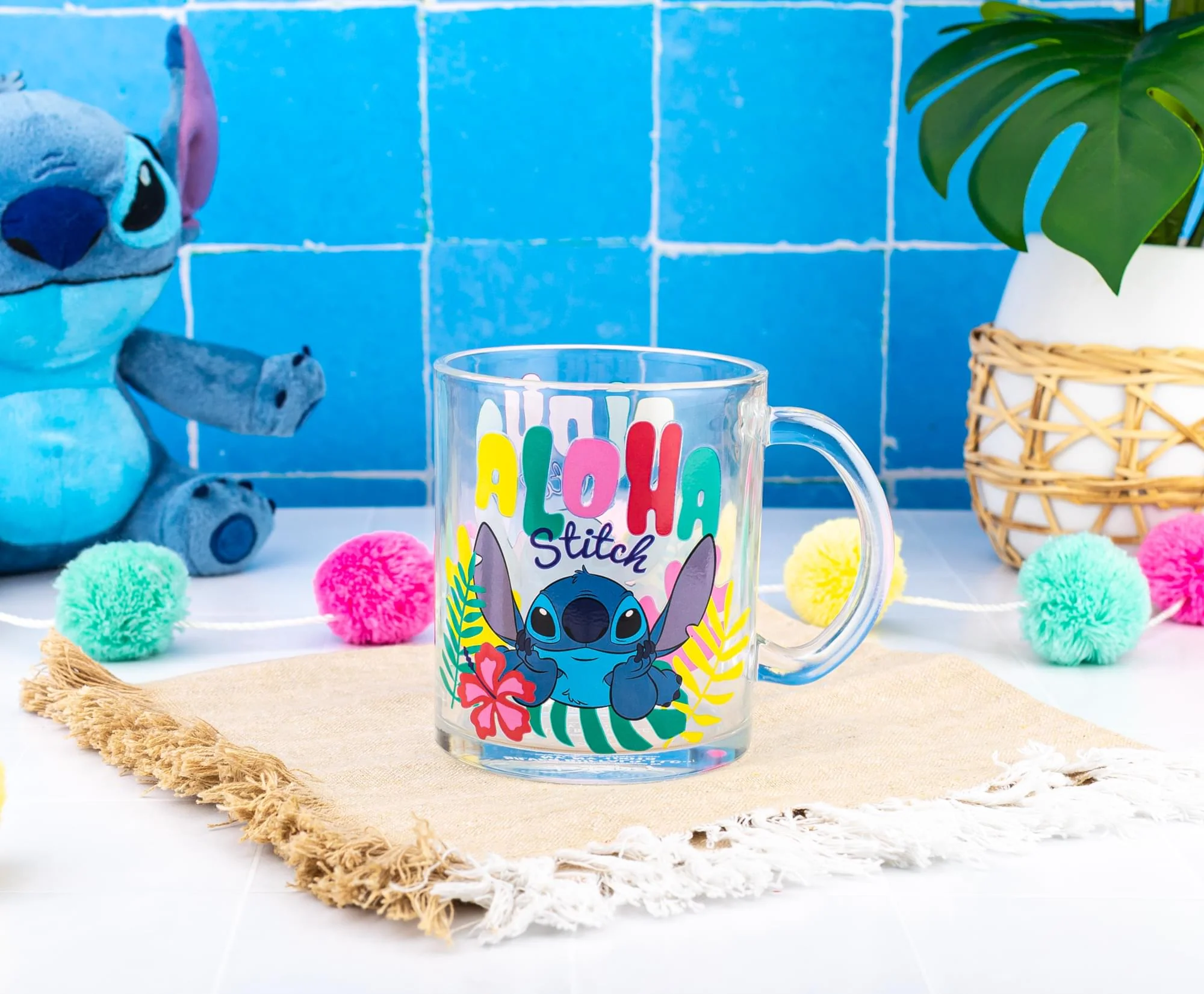 Disney Lilo & Stitch "Aloha" 18-Ounce Glass Coffee Mug - Image 4