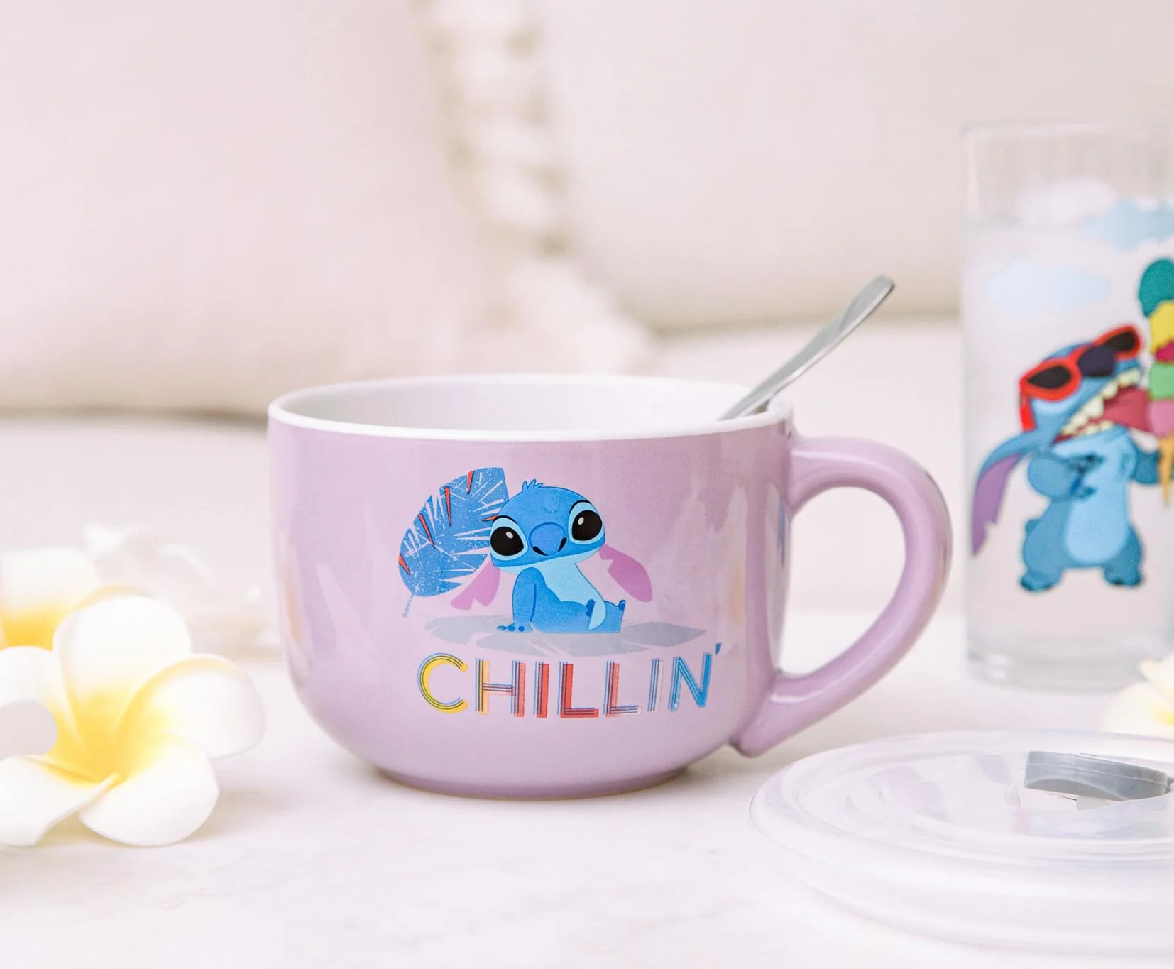 Disney Lilo & Stitch "Chillin" Ceramic Soup Mug With Vented Lid | Holds 24 Ounces - Image 3