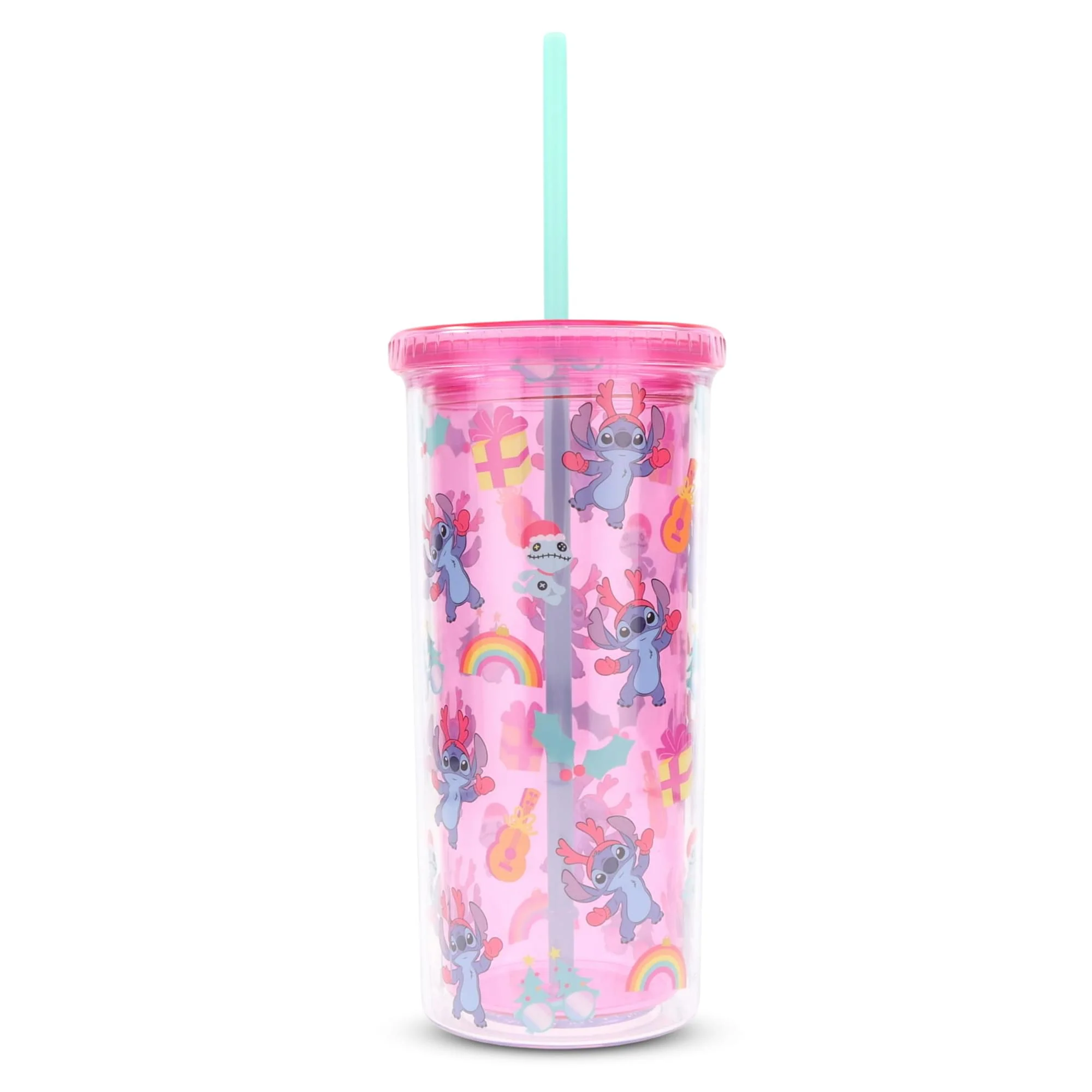 Disney Lilo & Stitch Christmas Stitch 20-Ounce Carnival Cup With Lid and Straw - Image 2