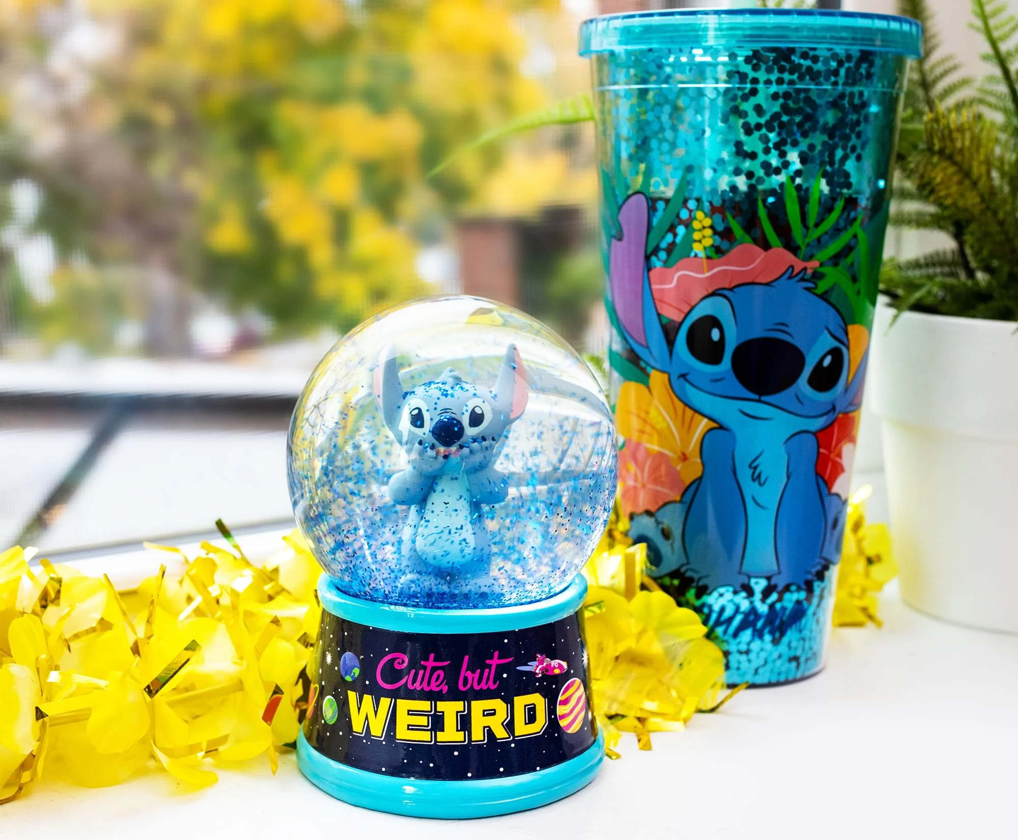 Disney Lilo & Stitch "Cute But Weird" Light-Up Snow Globe | 6 Inches Tall - Image 7