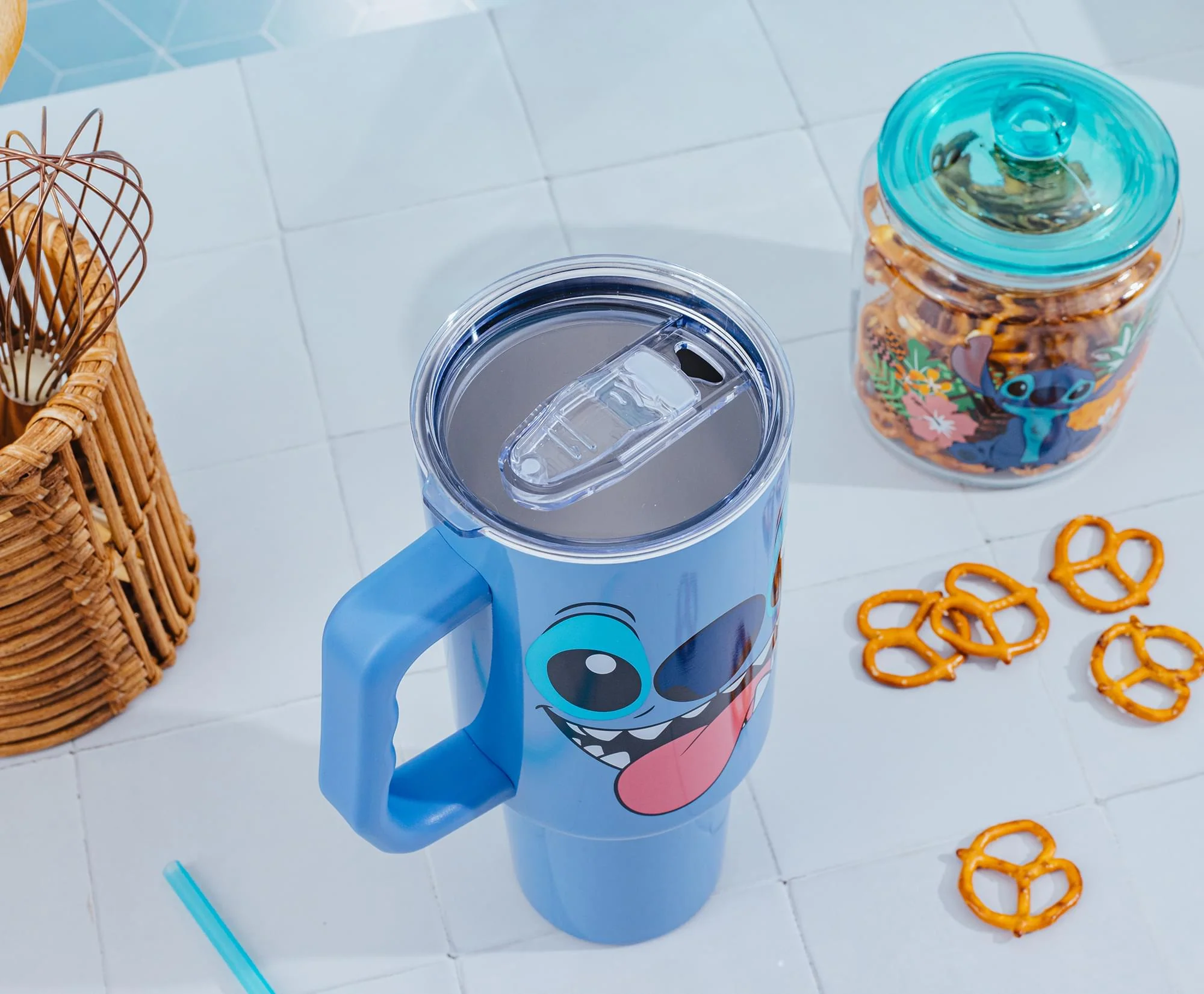 Disney Lilo & Stitch Face Stainless Steel Tumbler With Handle | Holds 40 Ounces - Image 5