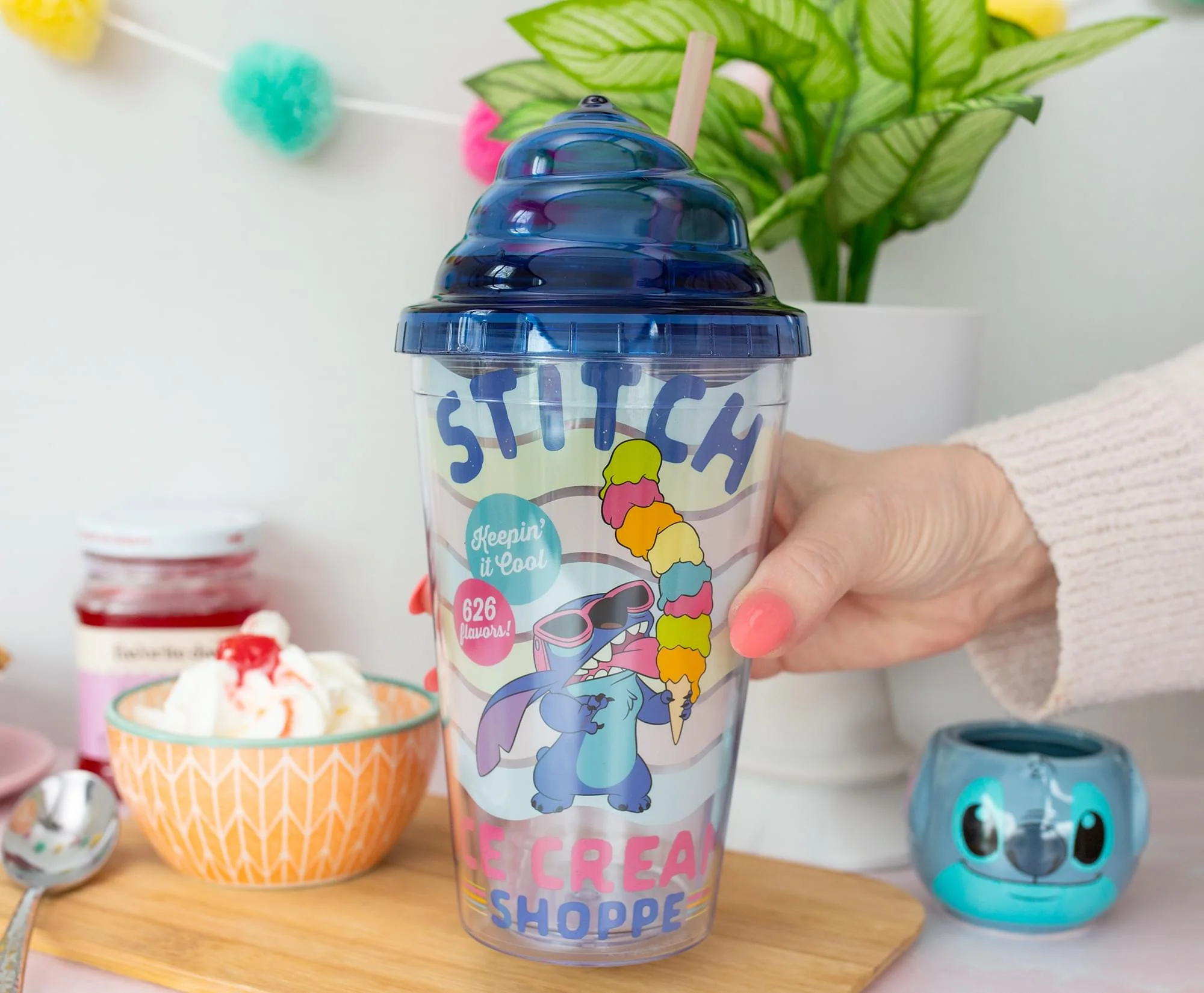 Disney Lilo & Stitch Ice Cream Shoppe Acrylic Carnival Cup with Lid and Straw - Image 6